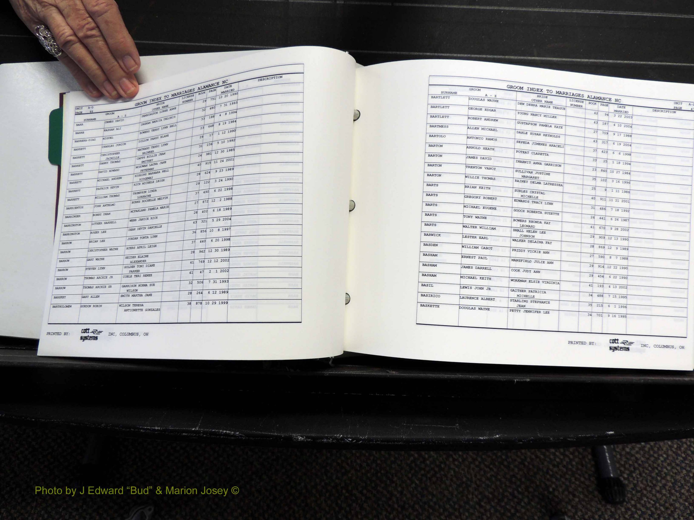 Alamance Co, NC, Marriages, Male Index, 1984-2004 (132).JPG