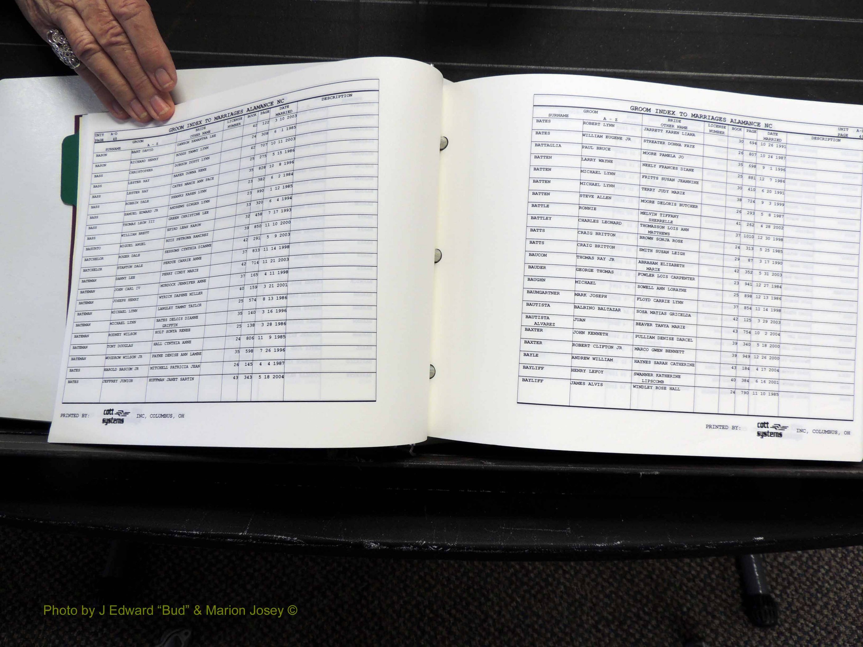 Alamance Co, NC, Marriages, Male Index, 1984-2004 (133).JPG