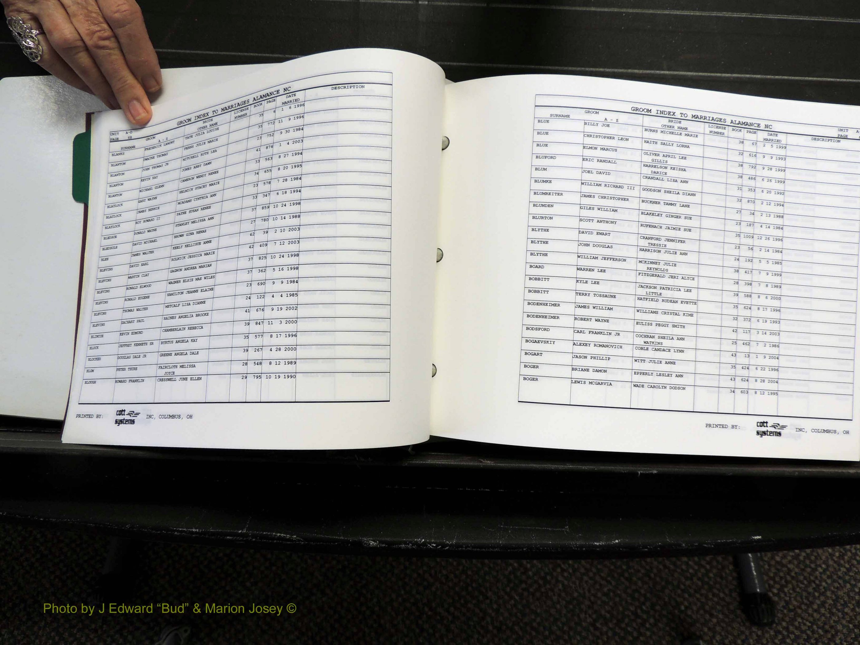 Alamance Co, NC, Marriages, Male Index, 1984-2004 (144).JPG