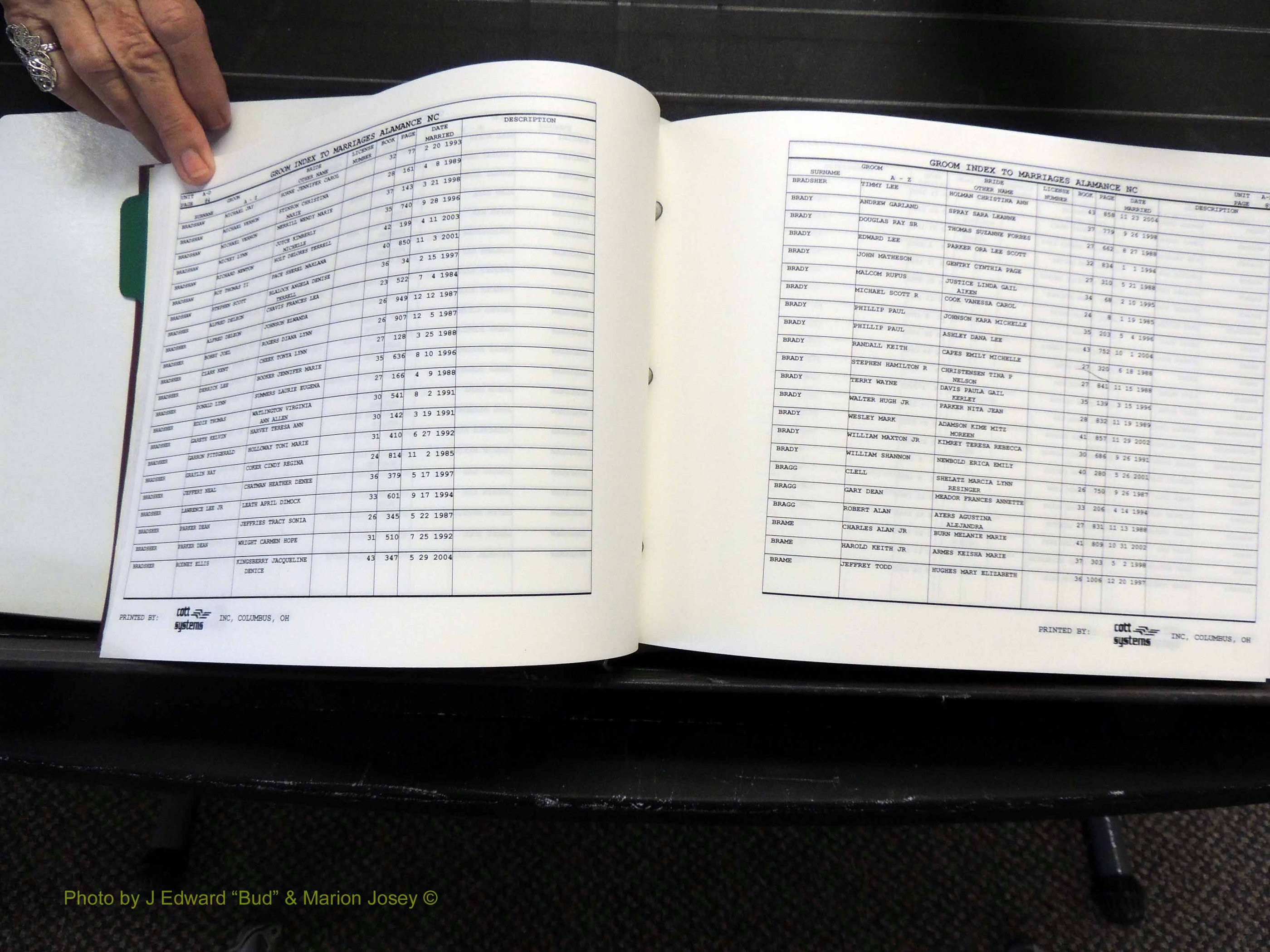 Alamance Co, NC, Marriages, Male Index, 1984-2004 (153).JPG