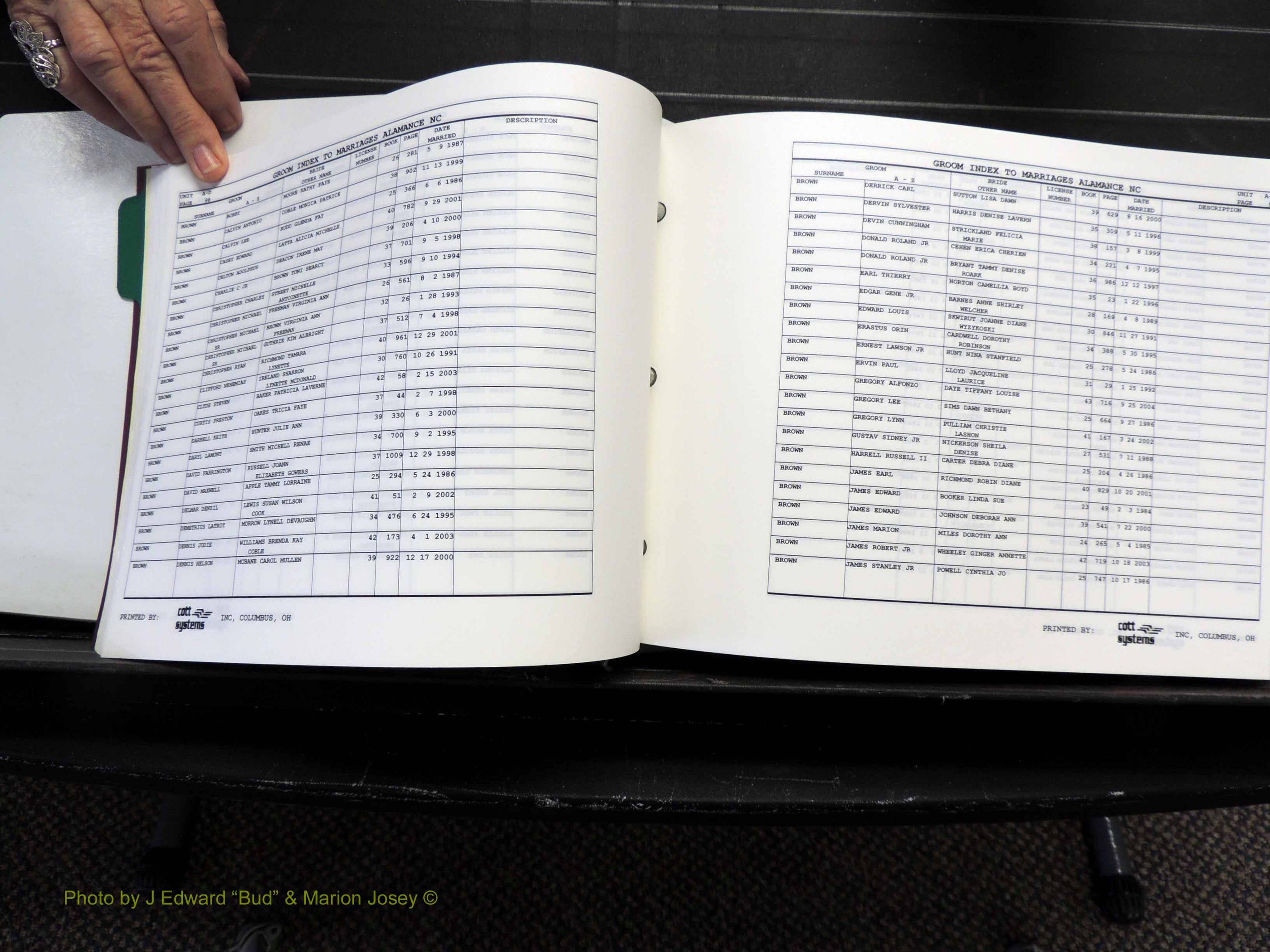 Alamance Co, NC, Marriages, Male Index, 1984-2004 (161).JPG