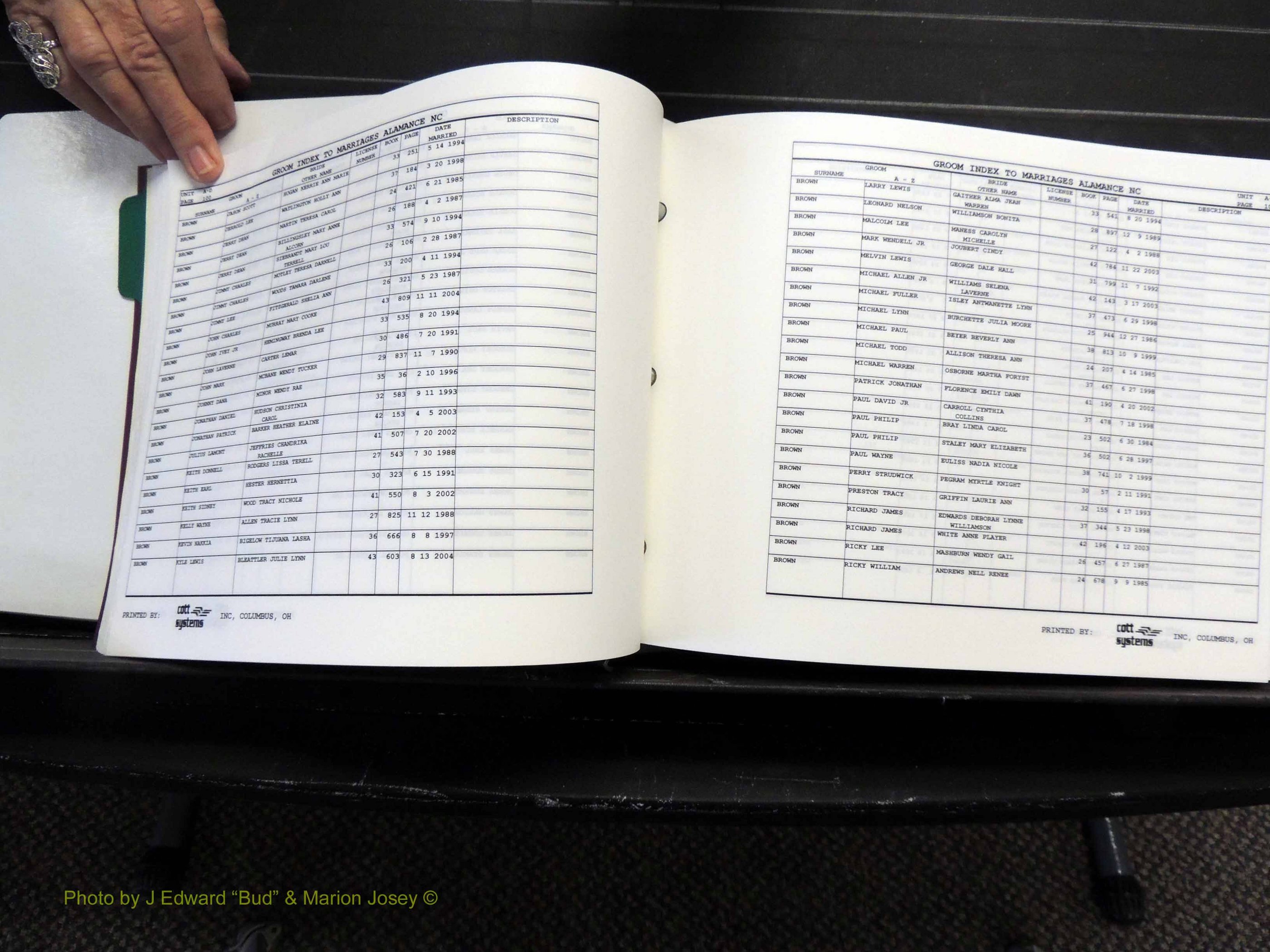 Alamance Co, NC, Marriages, Male Index, 1984-2004 (162).JPG