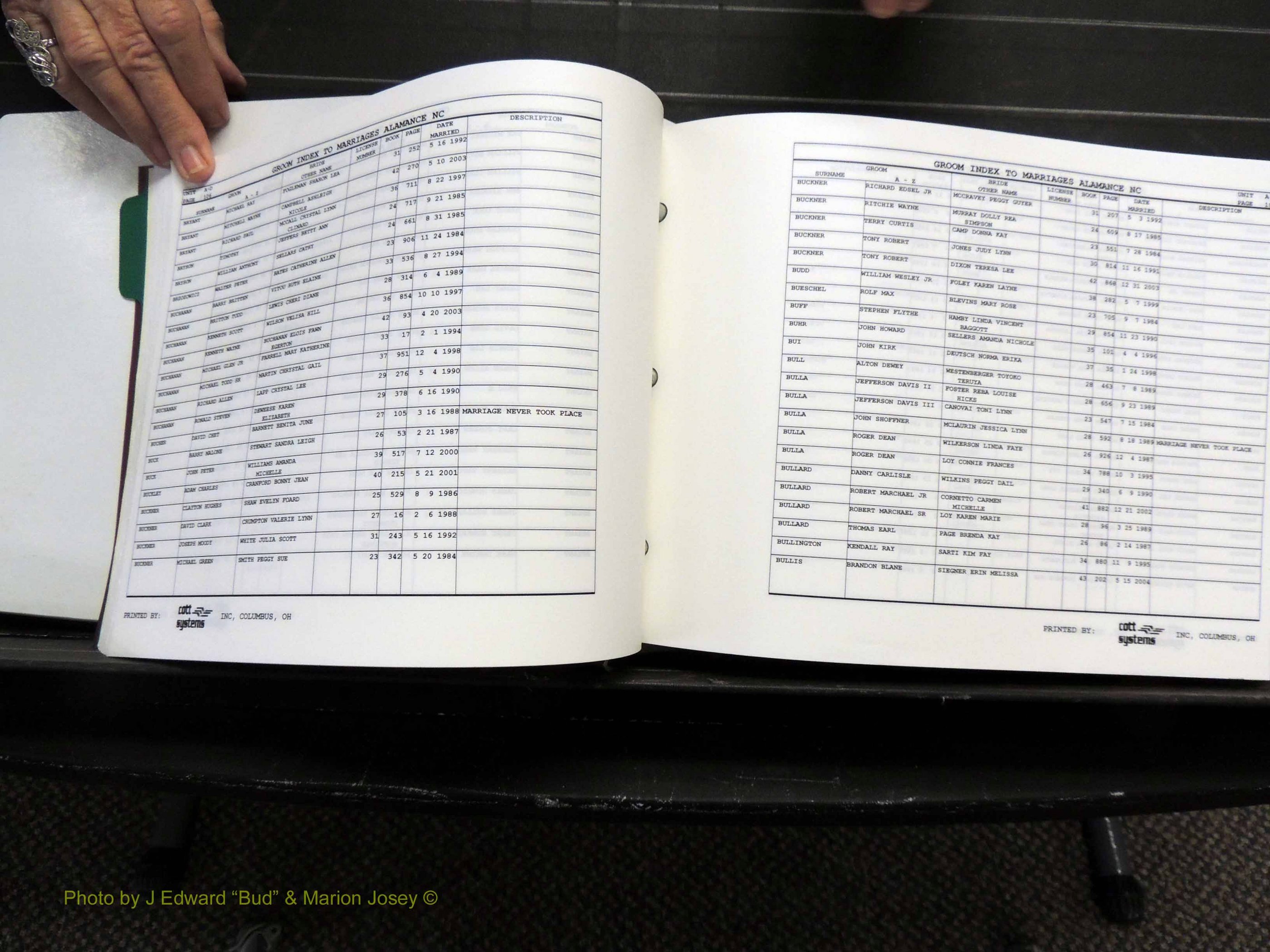 Alamance Co, NC, Marriages, Male Index, 1984-2004 (165).JPG