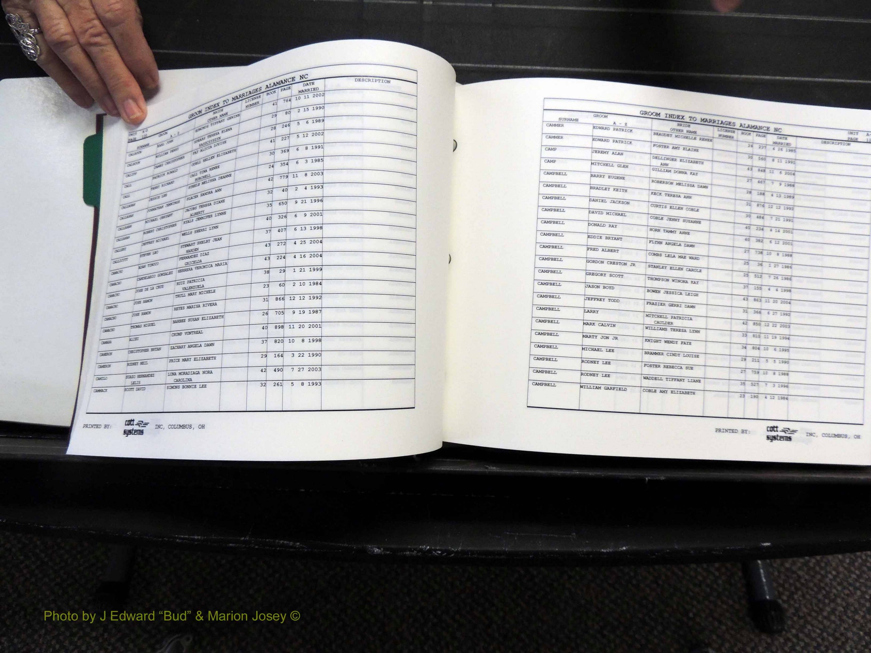 Alamance Co, NC, Marriages, Male Index, 1984-2004 (172).JPG