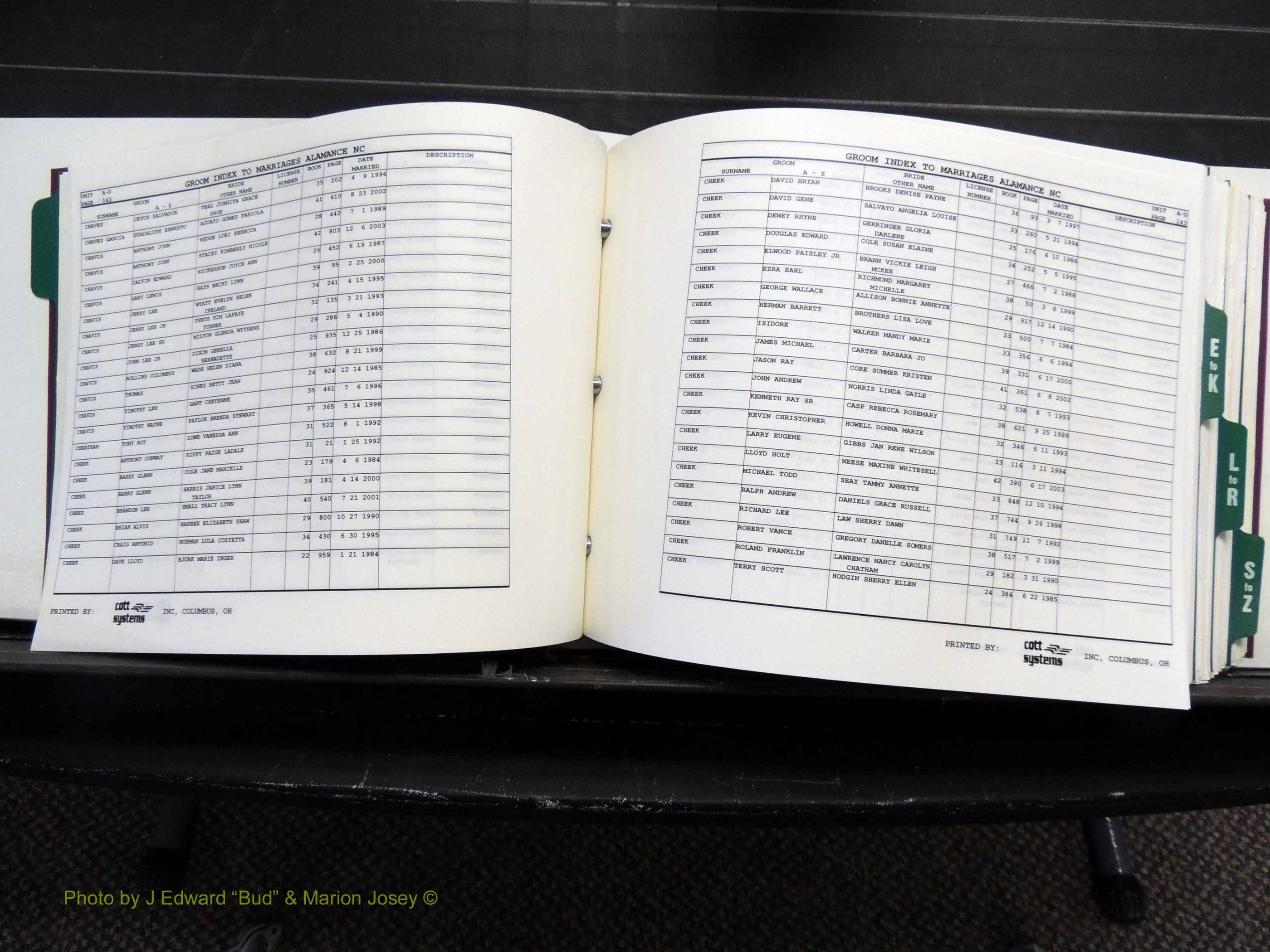 Alamance Co, NC, Marriages, Male Index, 1984-2004 (184).JPG