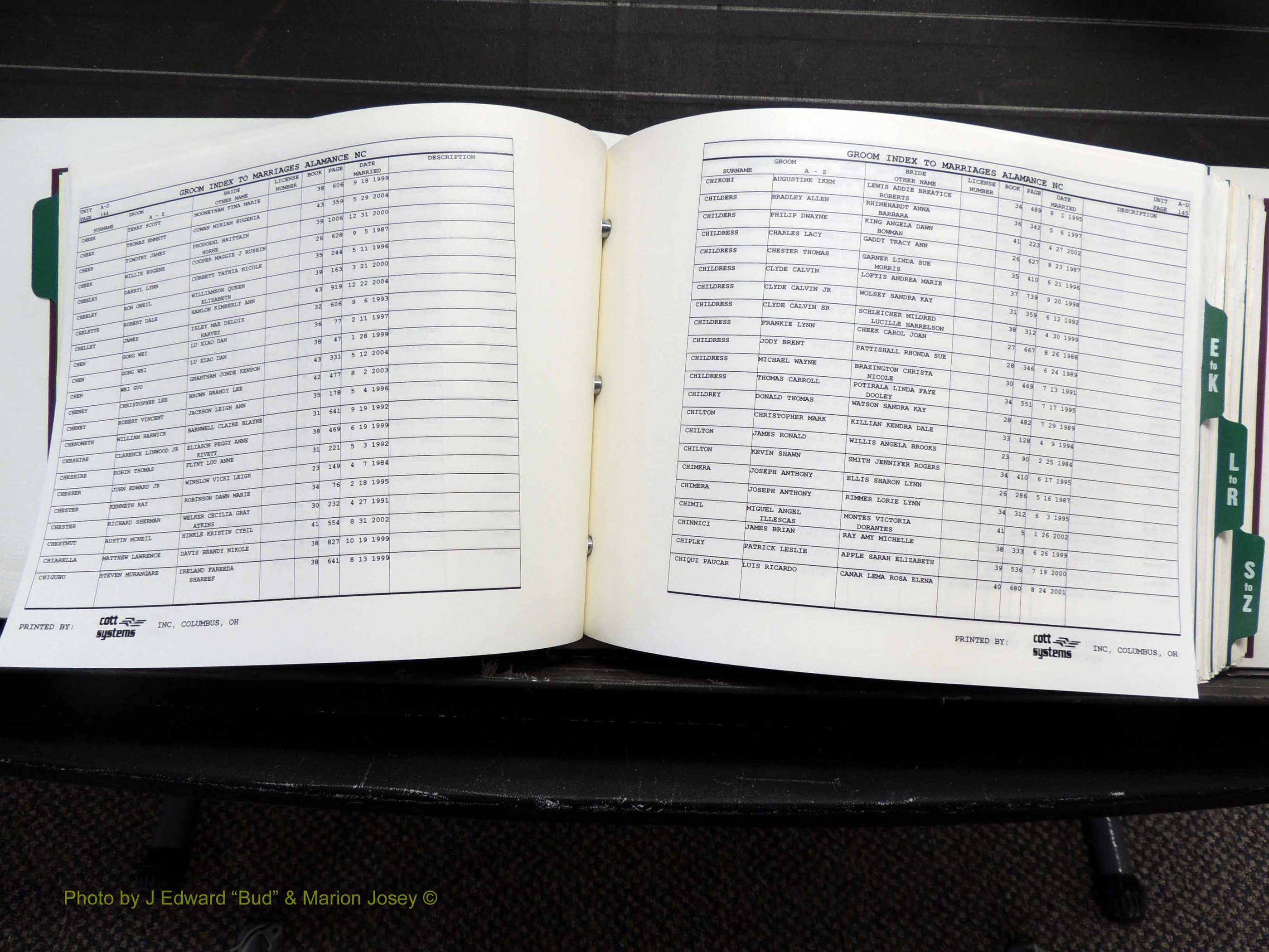 Alamance Co, NC, Marriages, Male Index, 1984-2004 (185).JPG