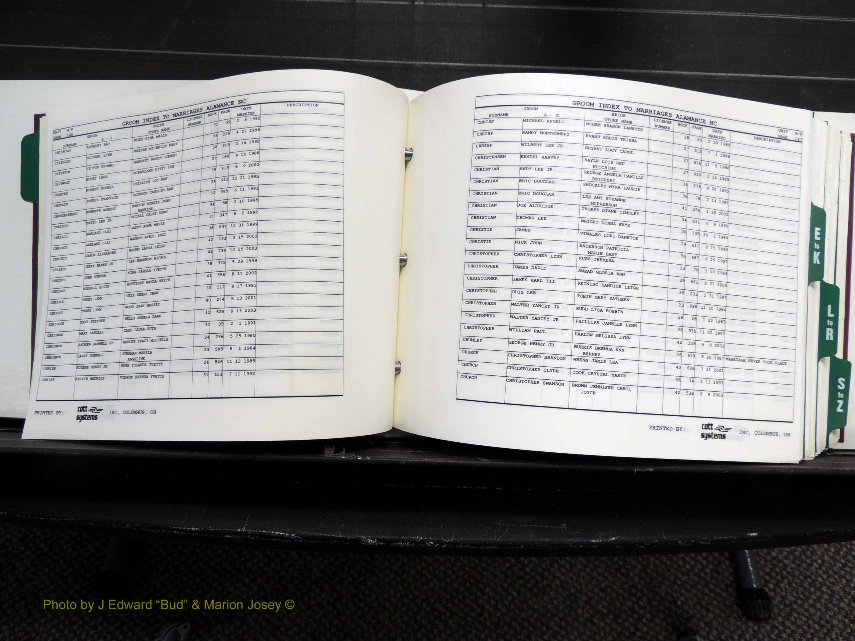 Alamance Co, NC, Marriages, Male Index, 1984-2004 (186).JPG