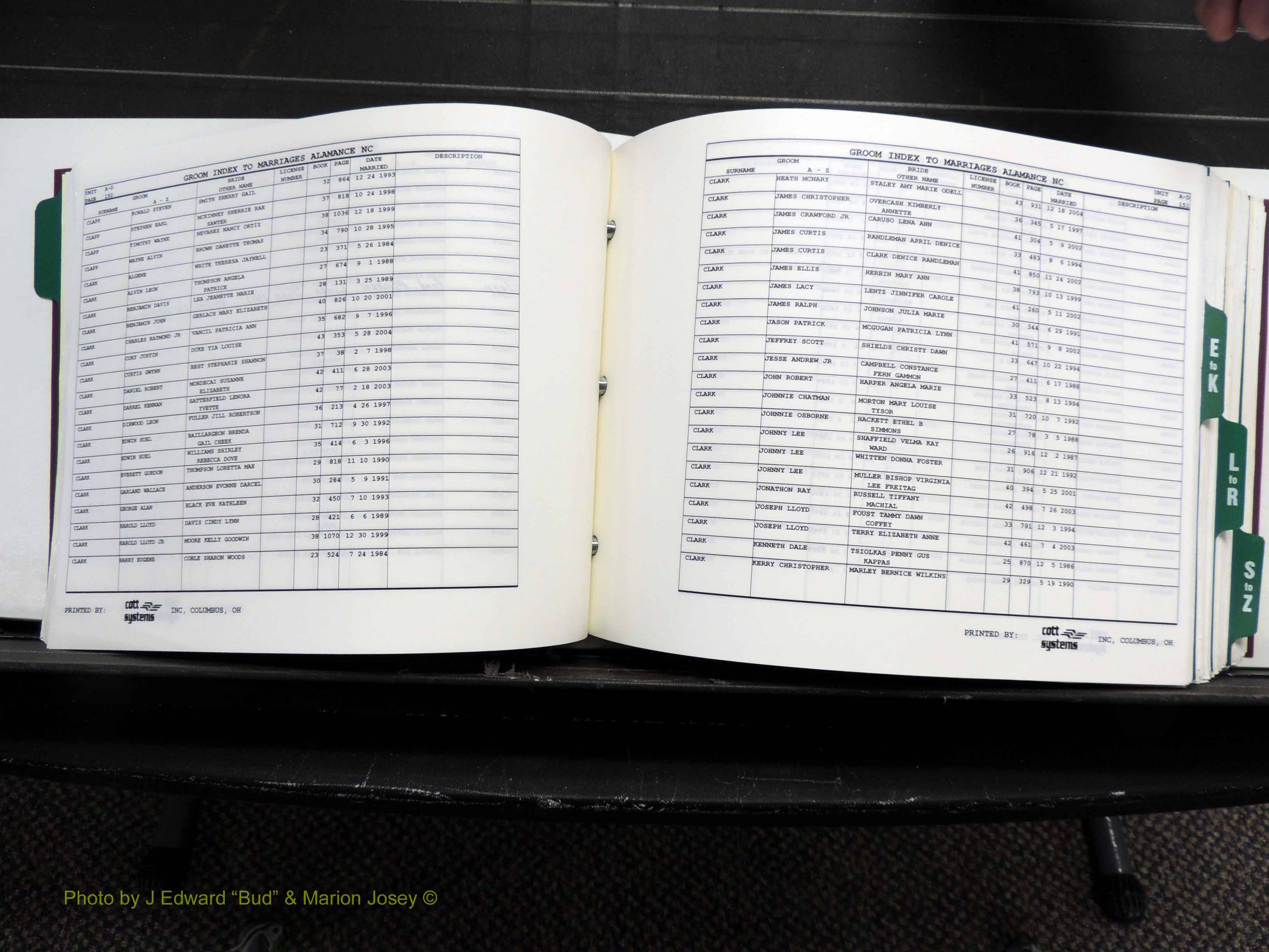 Alamance Co, NC, Marriages, Male Index, 1984-2004 (188).JPG