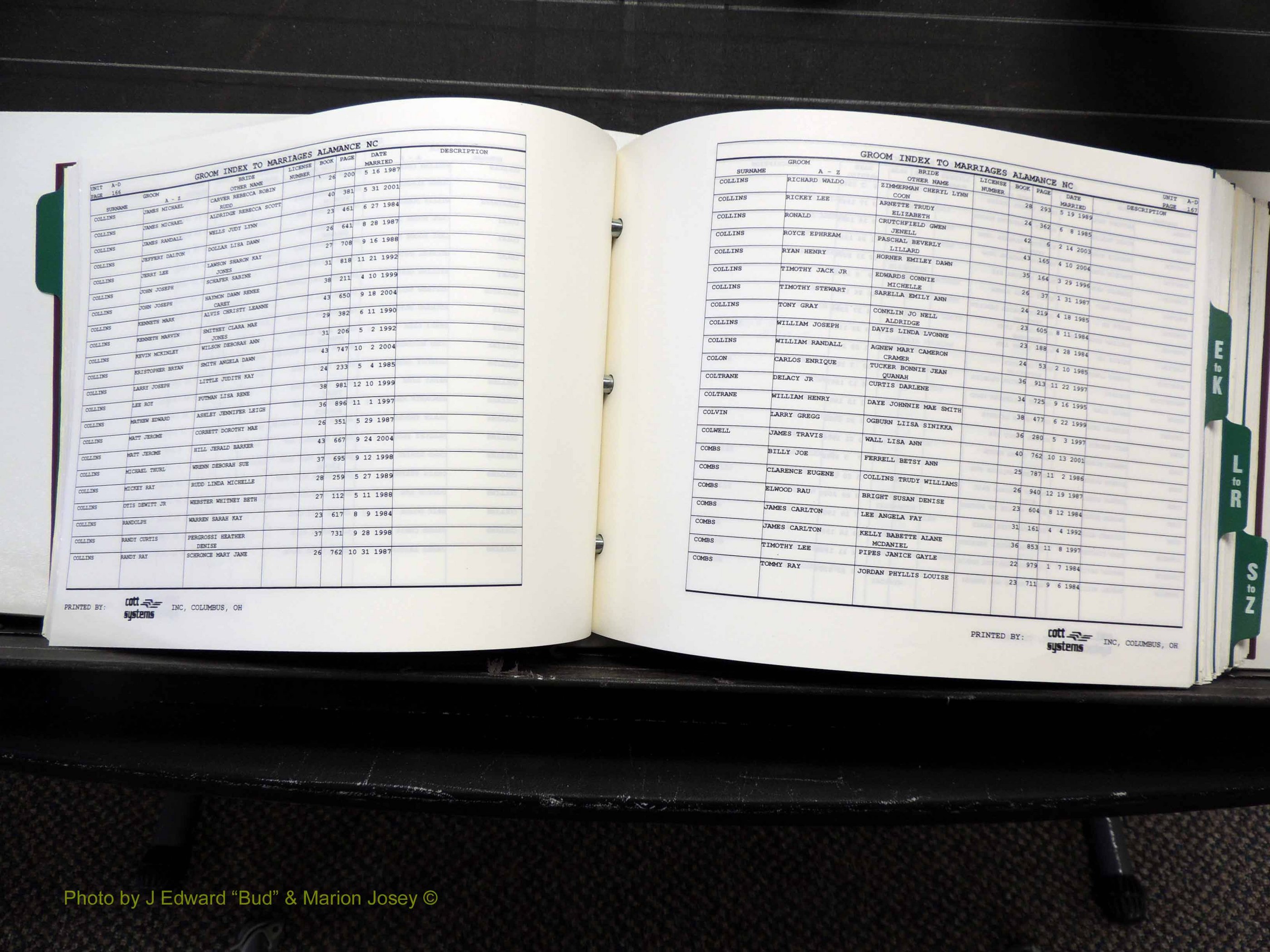 Alamance Co, NC, Marriages, Male Index, 1984-2004 (196).JPG