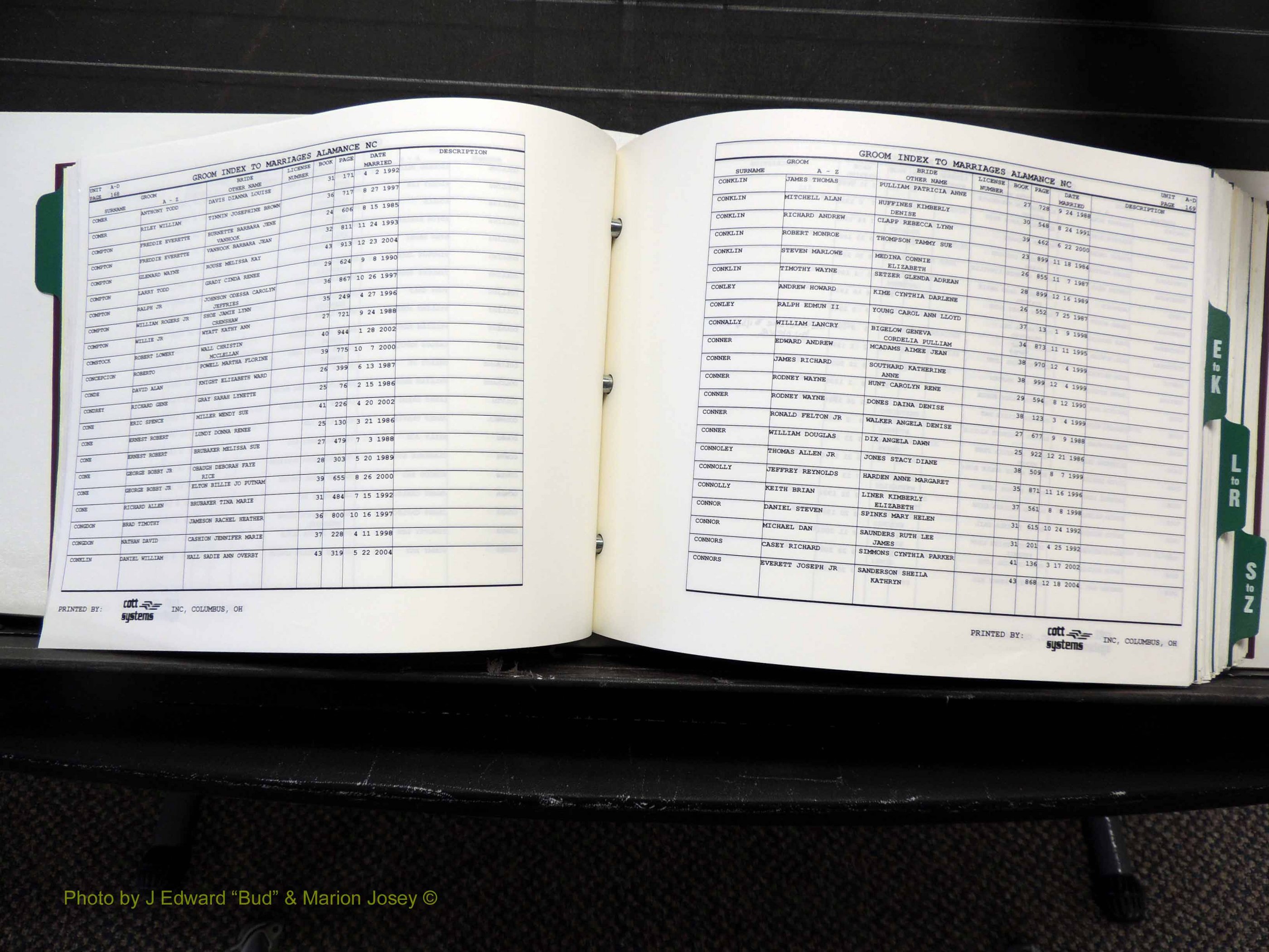 Alamance Co, NC, Marriages, Male Index, 1984-2004 (197).JPG