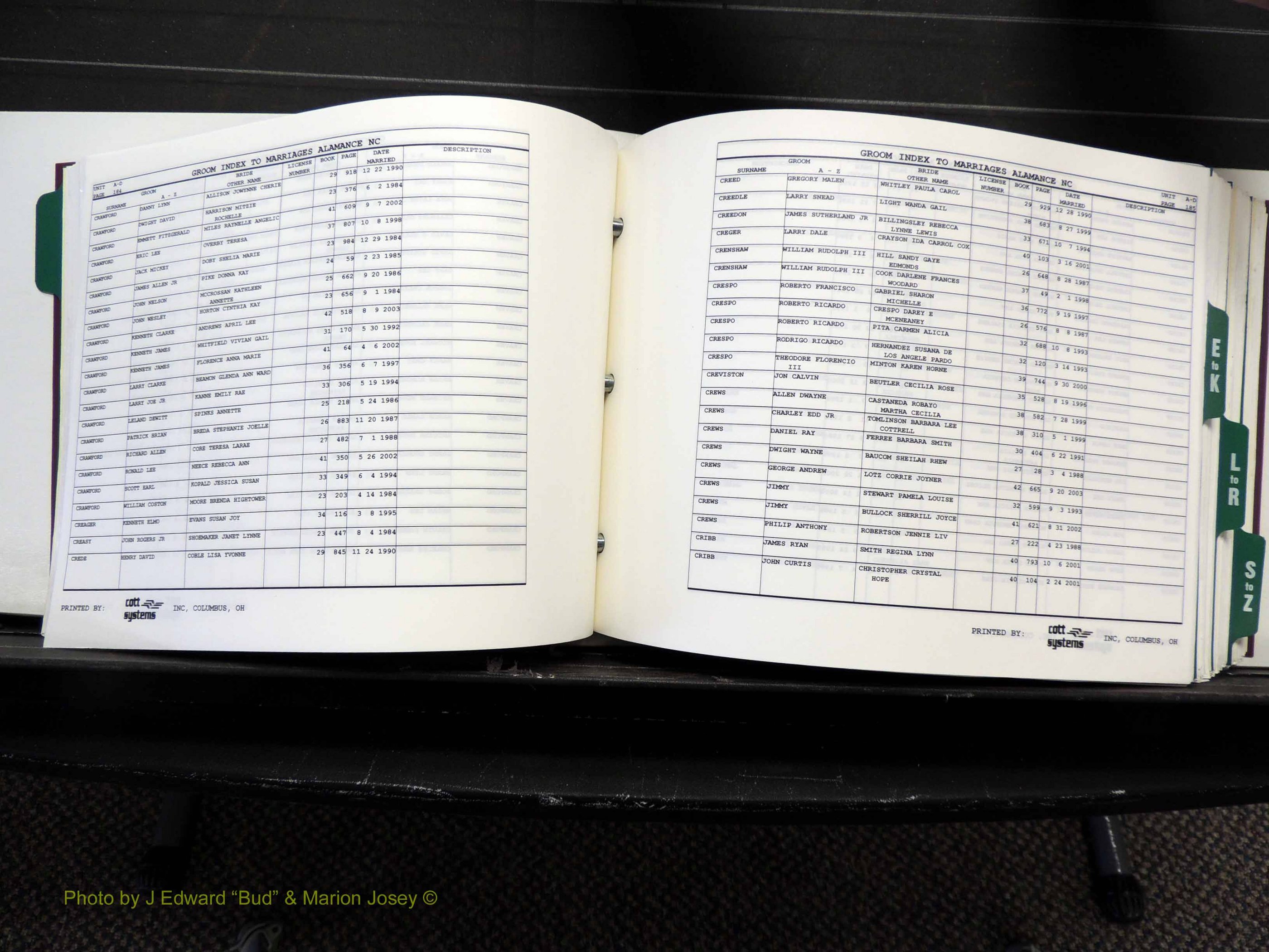 Alamance Co, NC, Marriages, Male Index, 1984-2004 (205).JPG