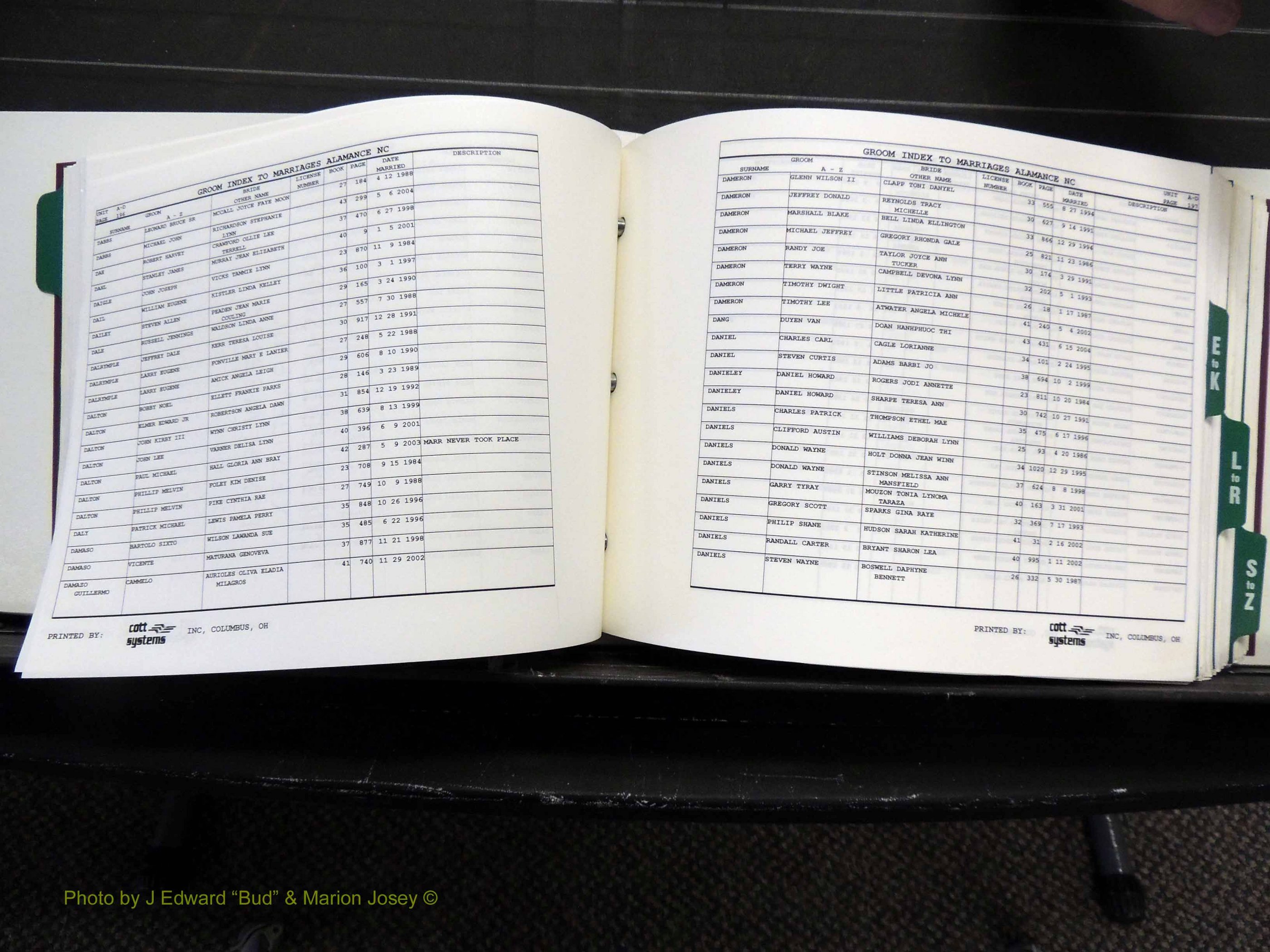Alamance Co, NC, Marriages, Male Index, 1984-2004 (211).JPG