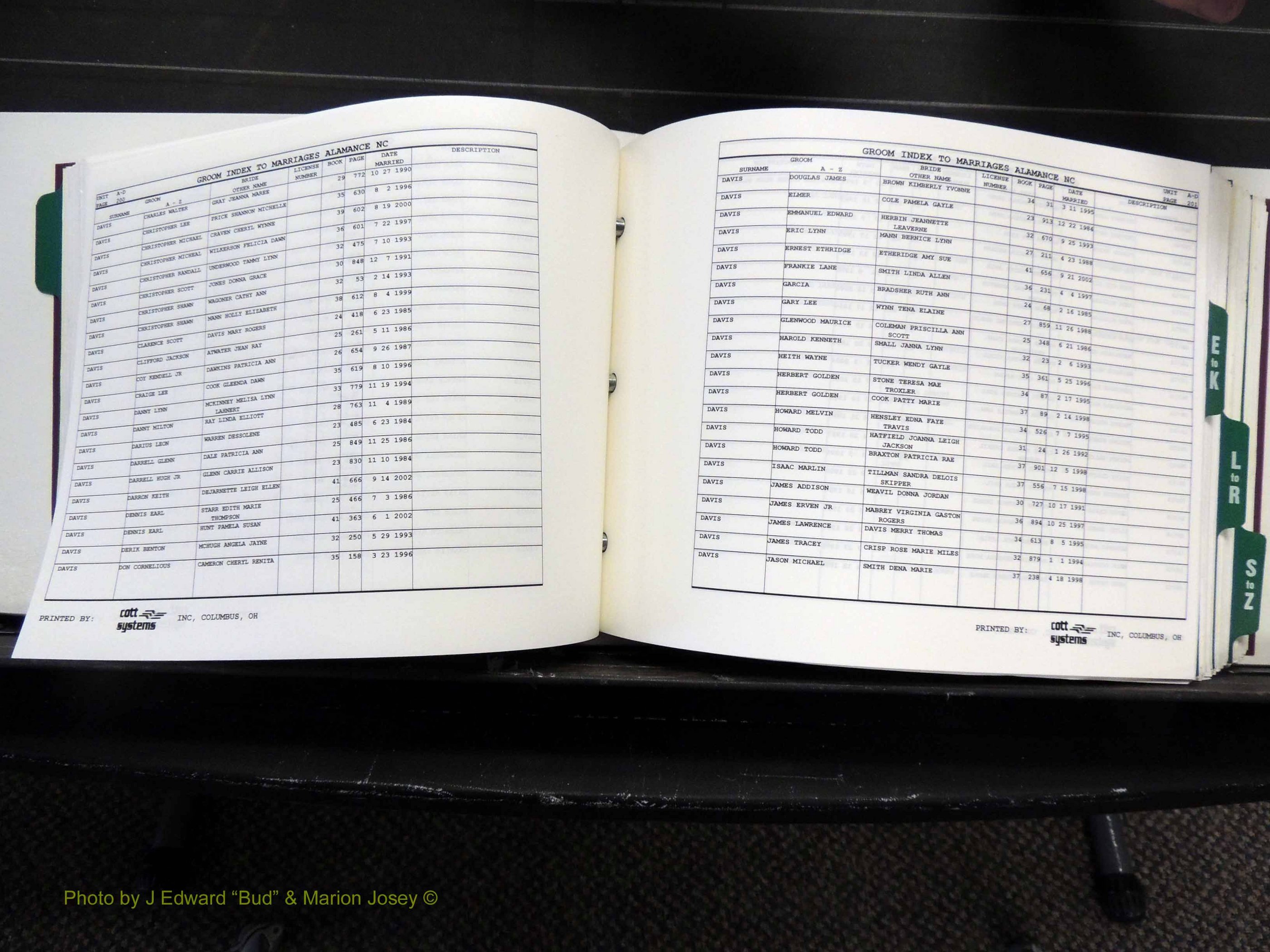 Alamance Co, NC, Marriages, Male Index, 1984-2004 (213).JPG