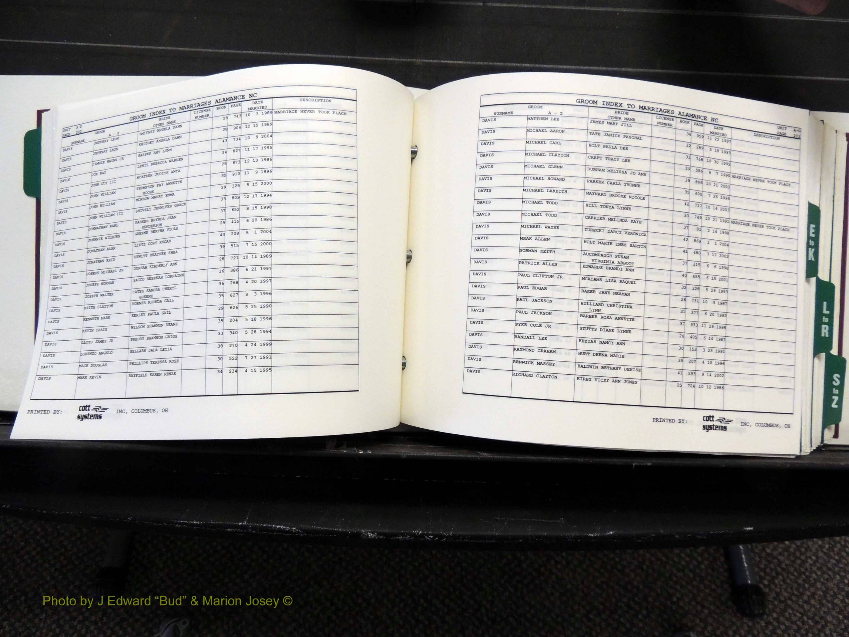 Alamance Co, NC, Marriages, Male Index, 1984-2004 (214).JPG