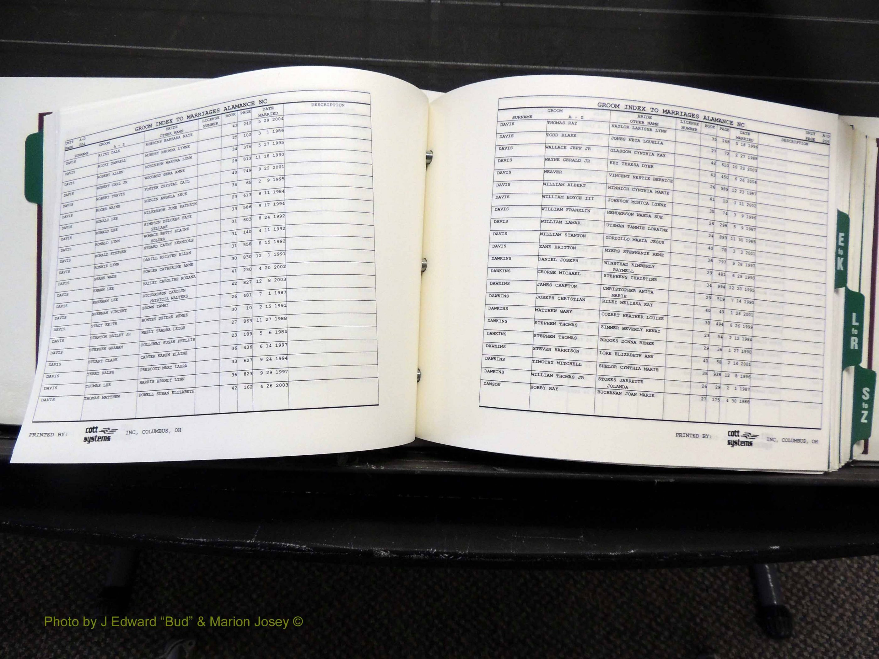 Alamance Co, NC, Marriages, Male Index, 1984-2004 (215).JPG