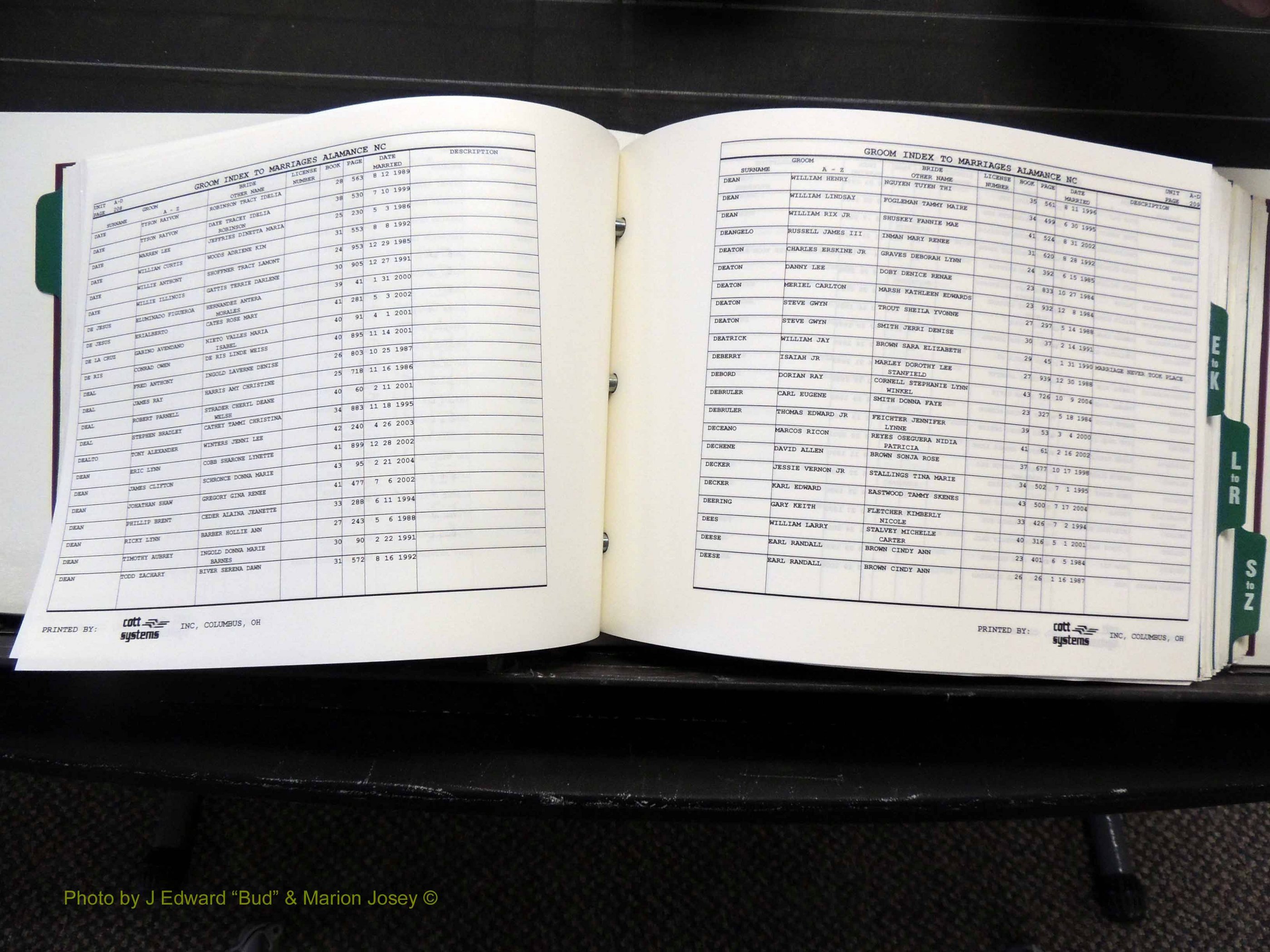 Alamance Co, NC, Marriages, Male Index, 1984-2004 (217).JPG