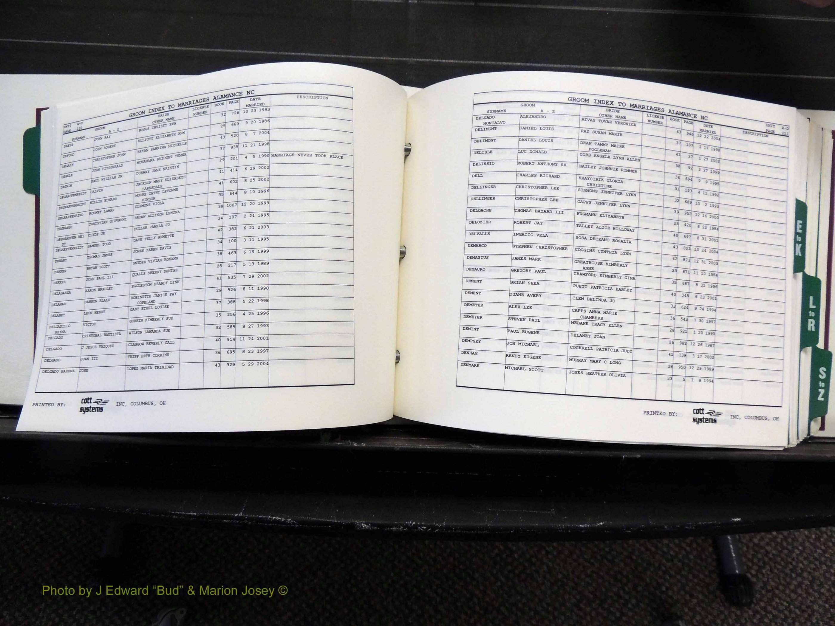 Alamance Co, NC, Marriages, Male Index, 1984-2004 (218).JPG