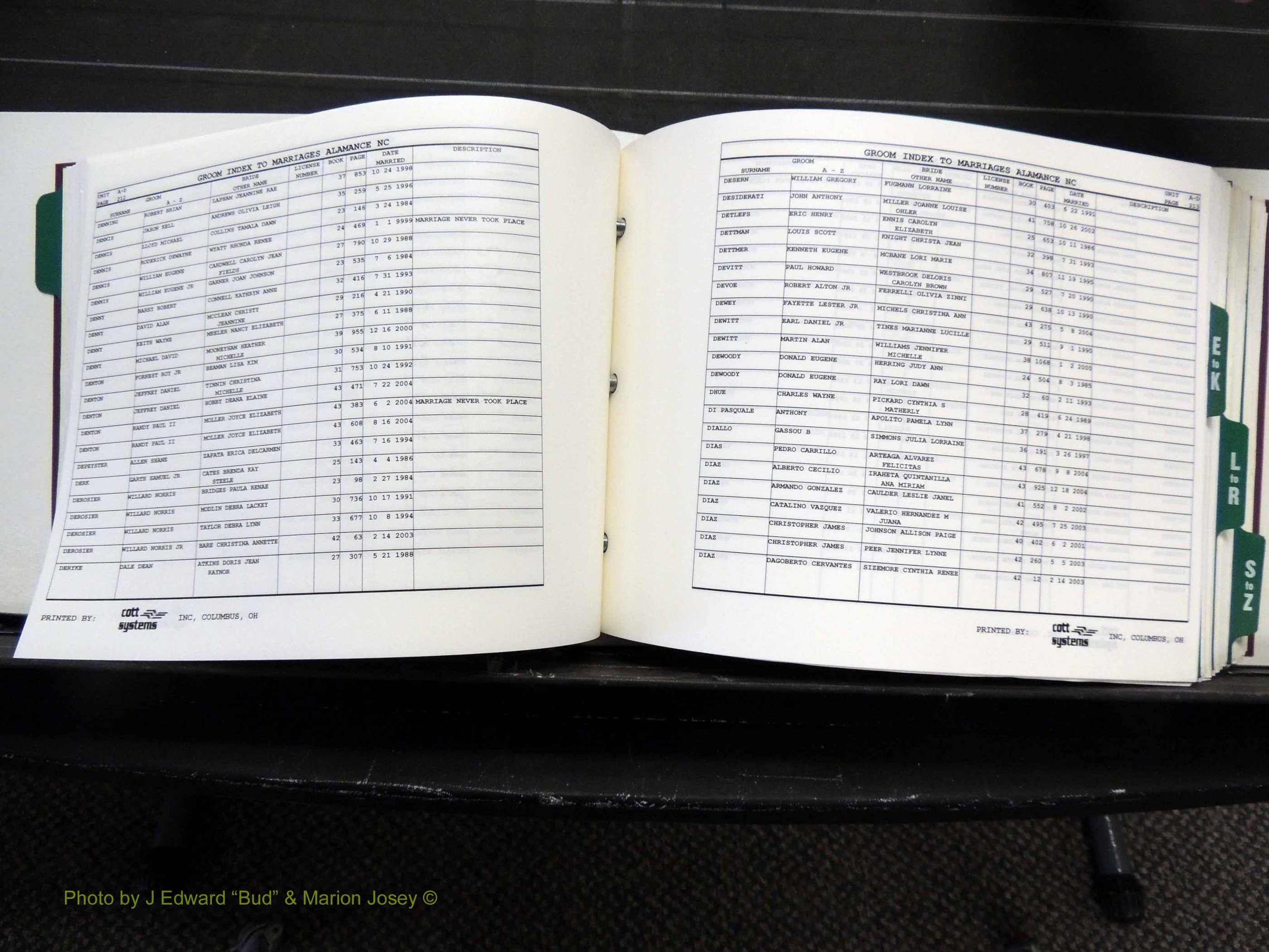 Alamance Co, NC, Marriages, Male Index, 1984-2004 (219).JPG