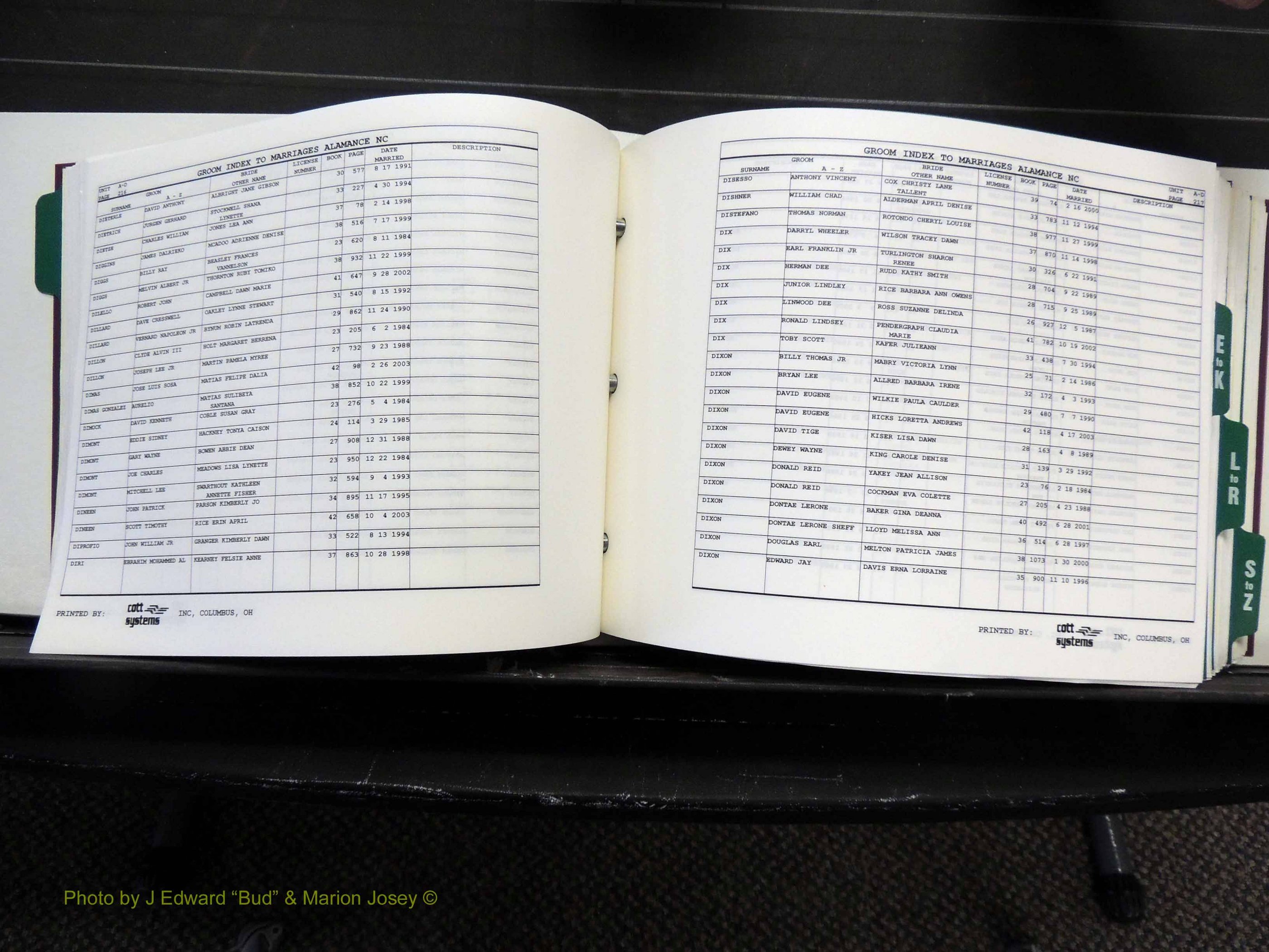 Alamance Co, NC, Marriages, Male Index, 1984-2004 (221).JPG