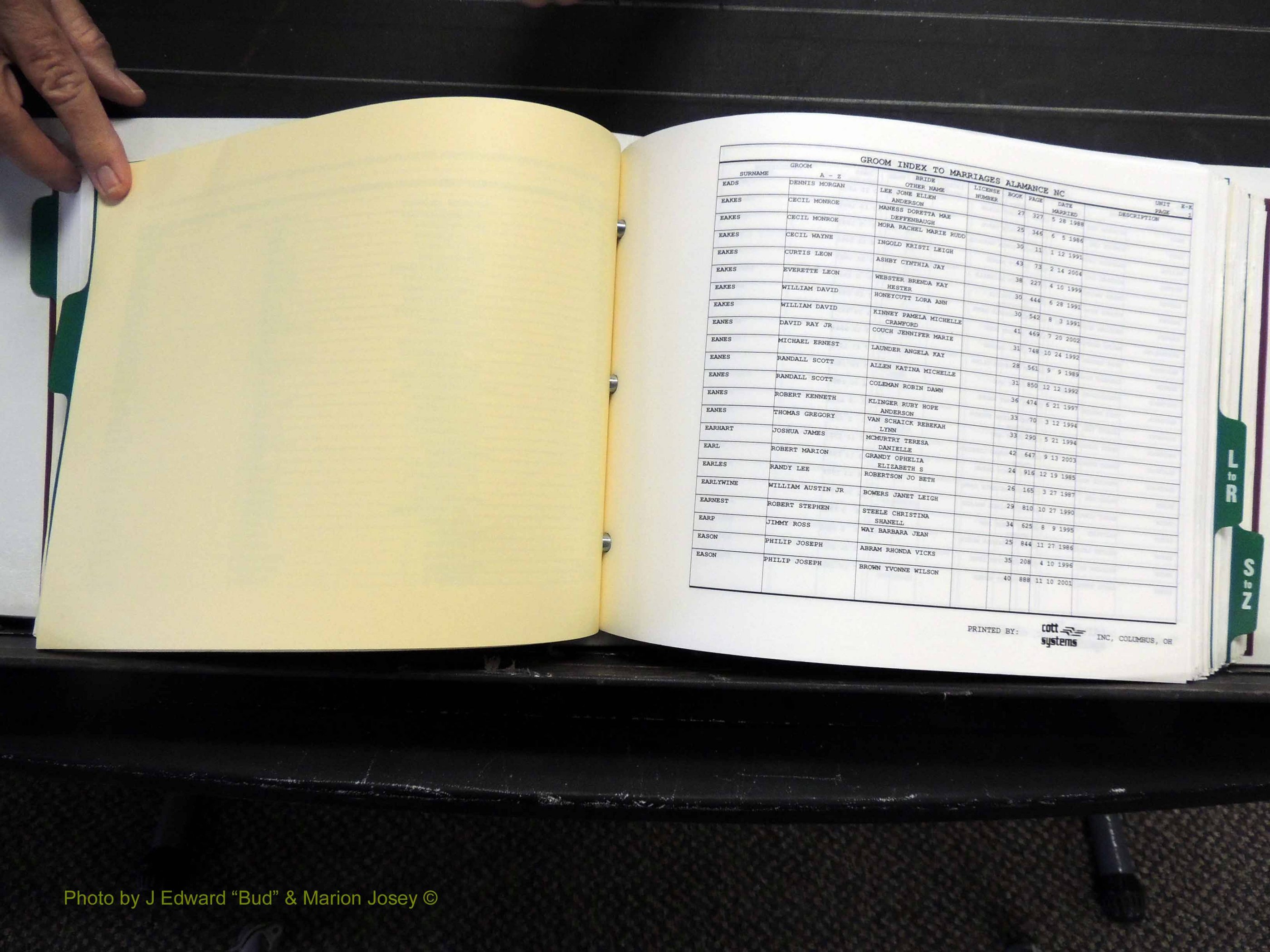Alamance Co, NC, Marriages, Male Index, 1984-2004 (237).JPG