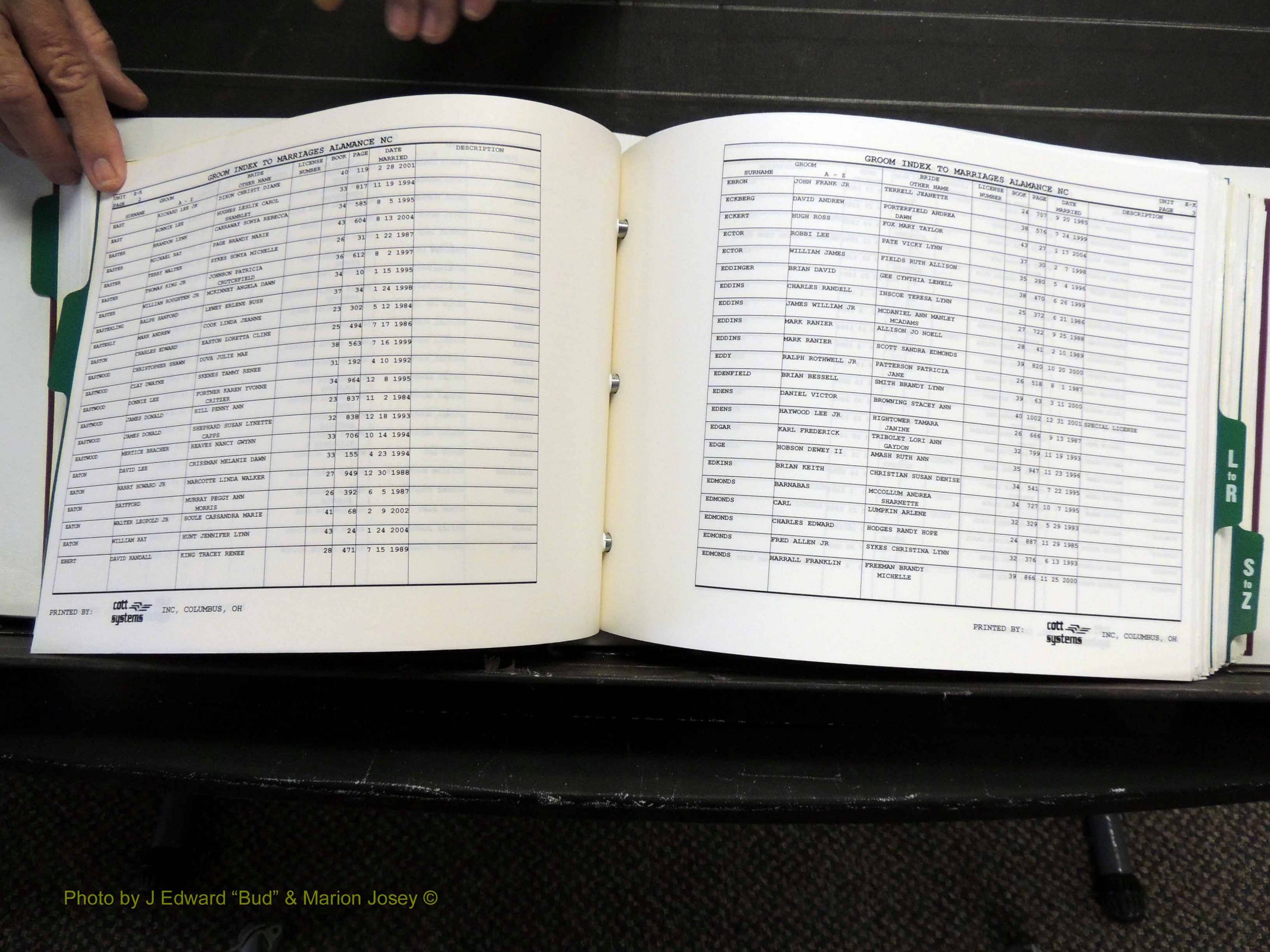 Alamance Co, NC, Marriages, Male Index, 1984-2004 (238).JPG