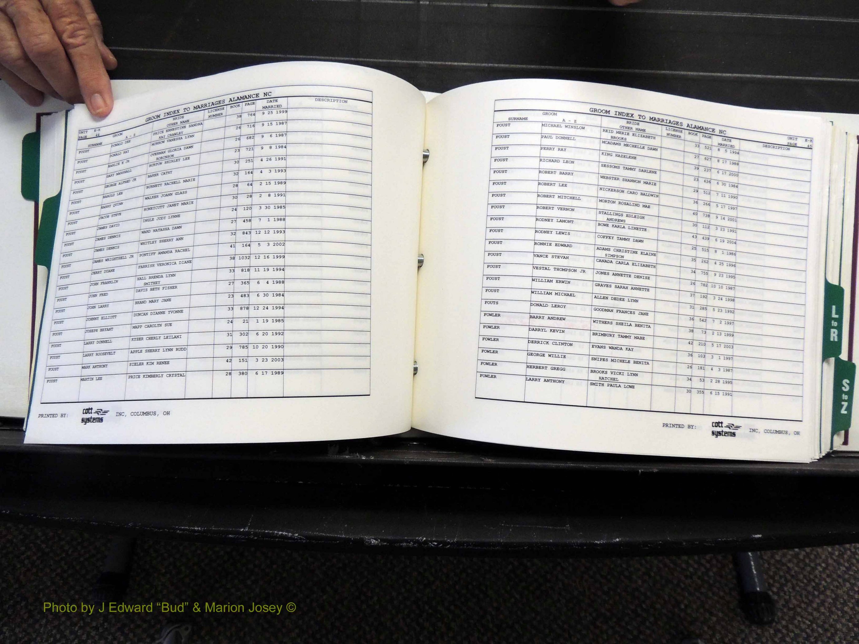 Alamance Co, NC, Marriages, Male Index, 1984-2004 (259).JPG