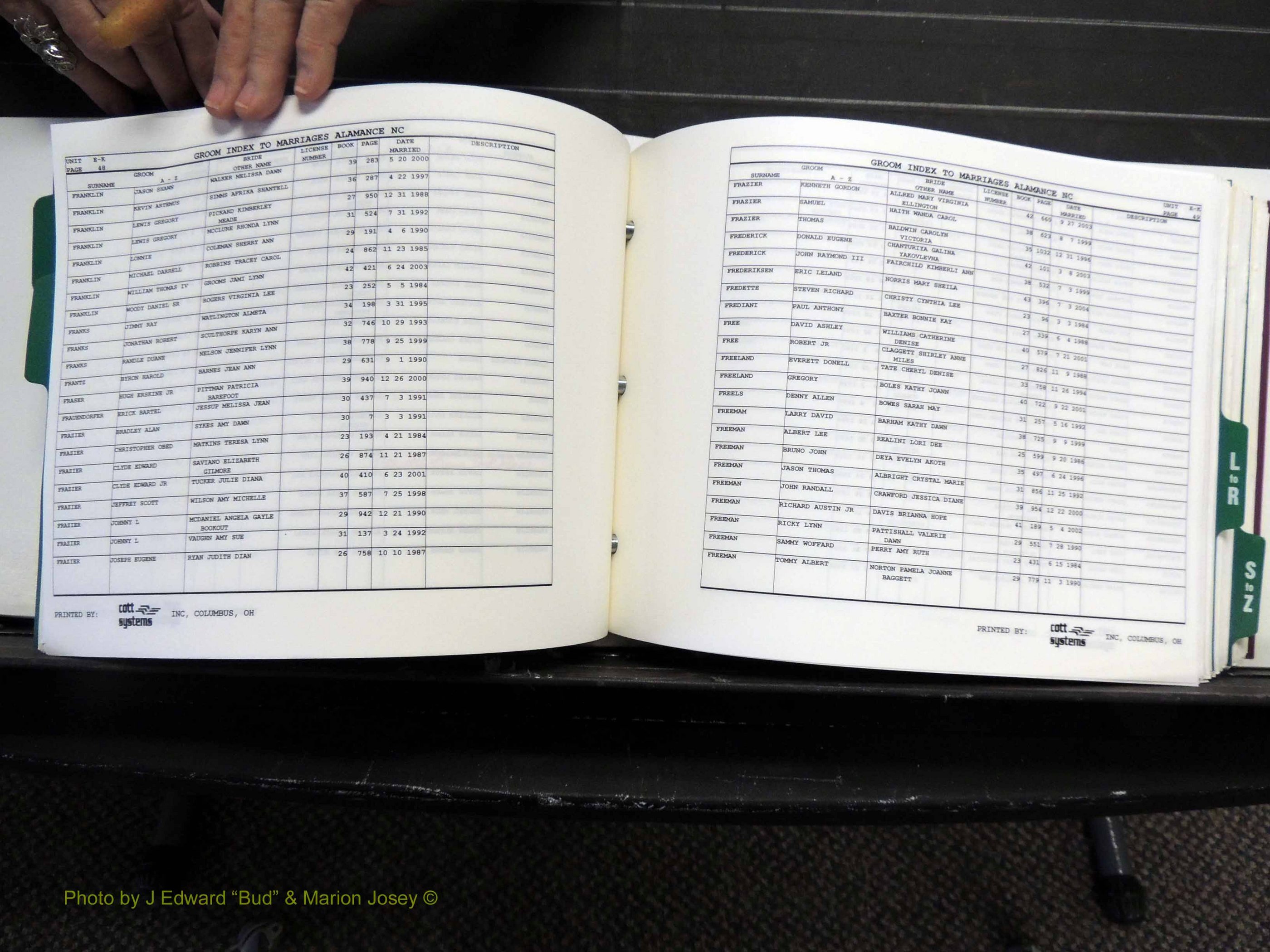 Alamance Co, NC, Marriages, Male Index, 1984-2004 (261).JPG