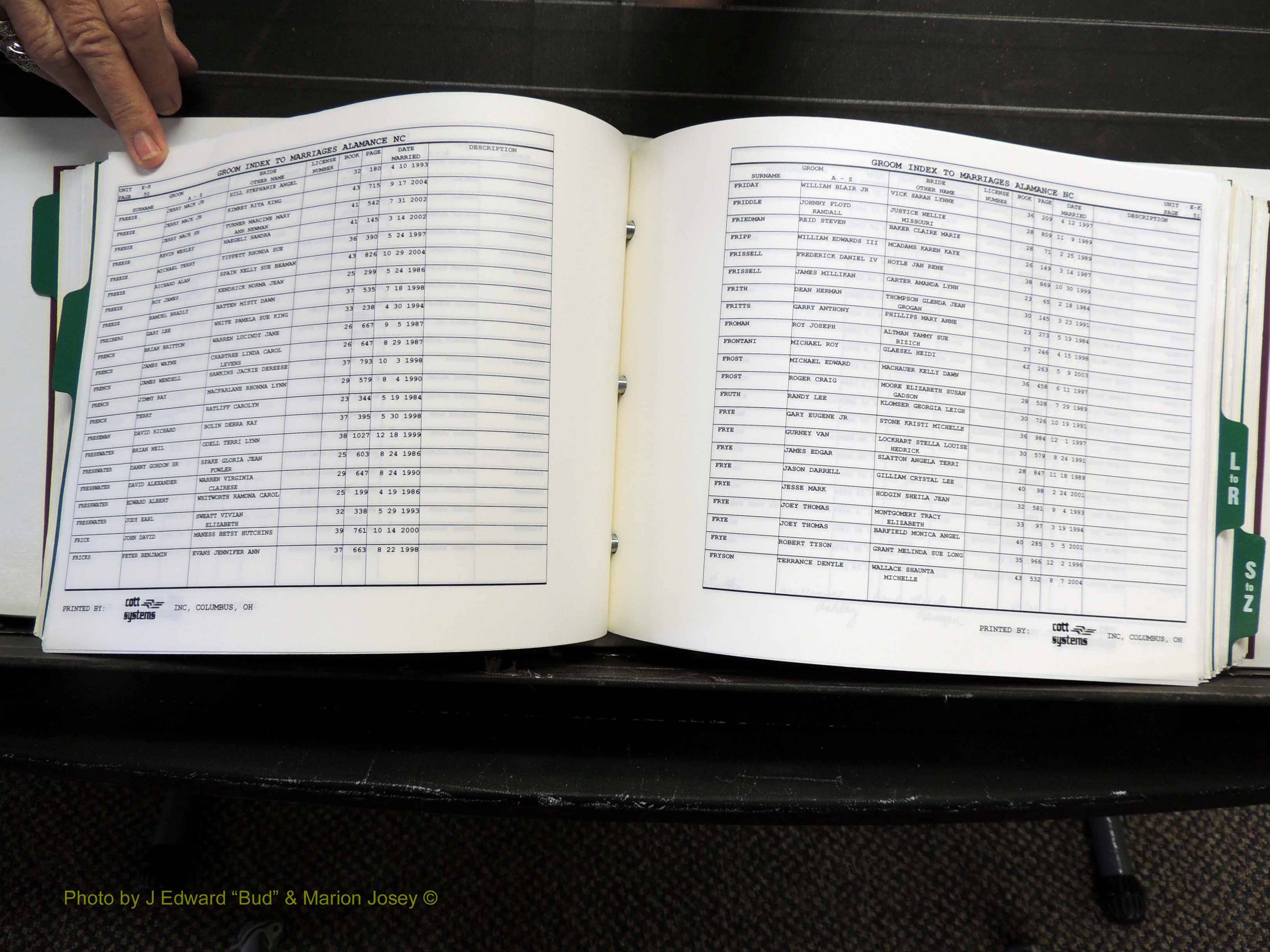 Alamance Co, NC, Marriages, Male Index, 1984-2004 (262).JPG