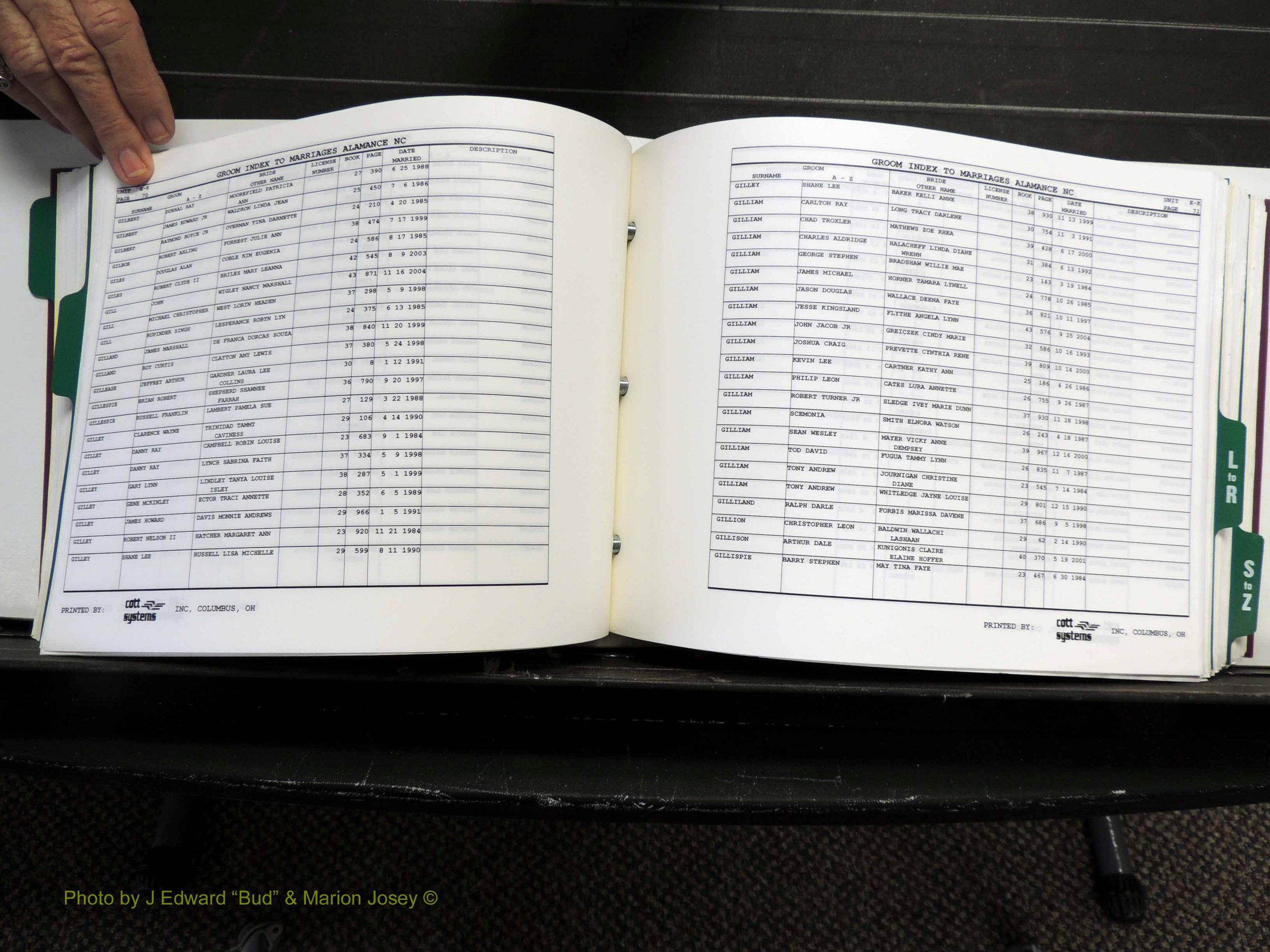 Alamance Co, NC, Marriages, Male Index, 1984-2004 (272).JPG