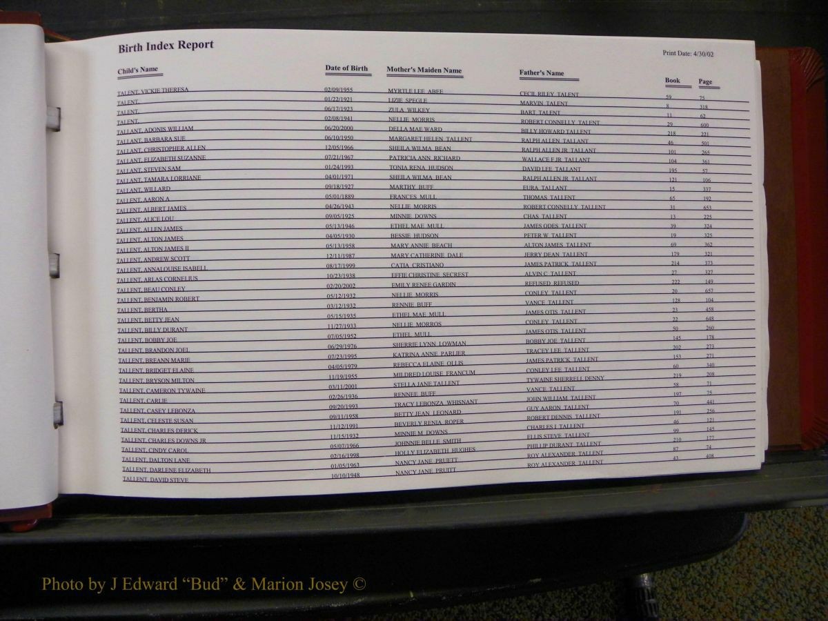 Burke Births, 1913-2001, M-Z 766.JPG