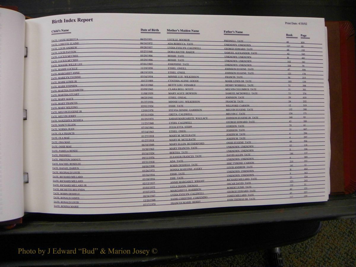 Burke Births, 1913-2001, M-Z 773.JPG