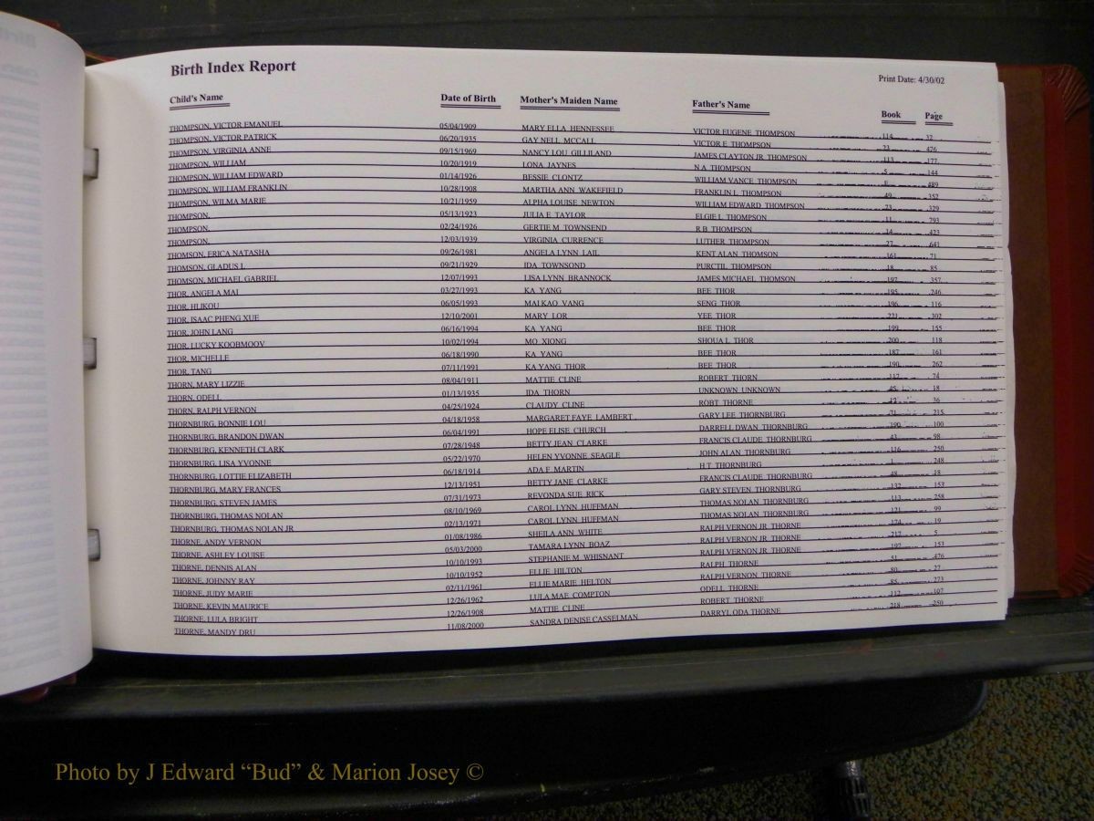 Burke Births, 1913-2001, M-Z 803.JPG