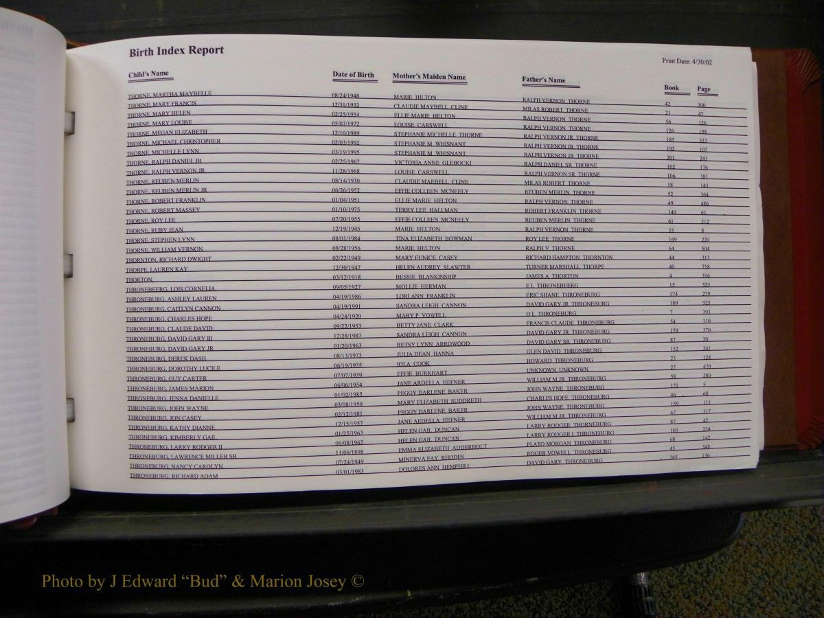 Burke Births, 1913-2001, M-Z 804.JPG