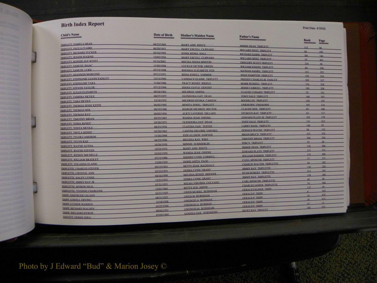 Burke Births, 1913-2001, M-Z 823.JPG