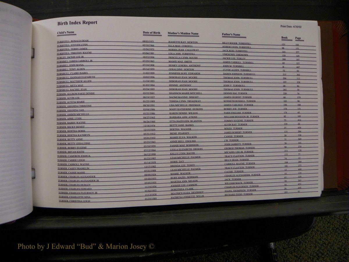 Burke Births, 1913-2001, M-Z 830.JPG