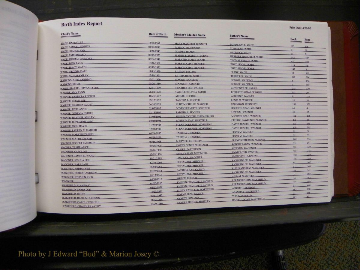 Burke Births, 1913-2001, M-Z 851.JPG