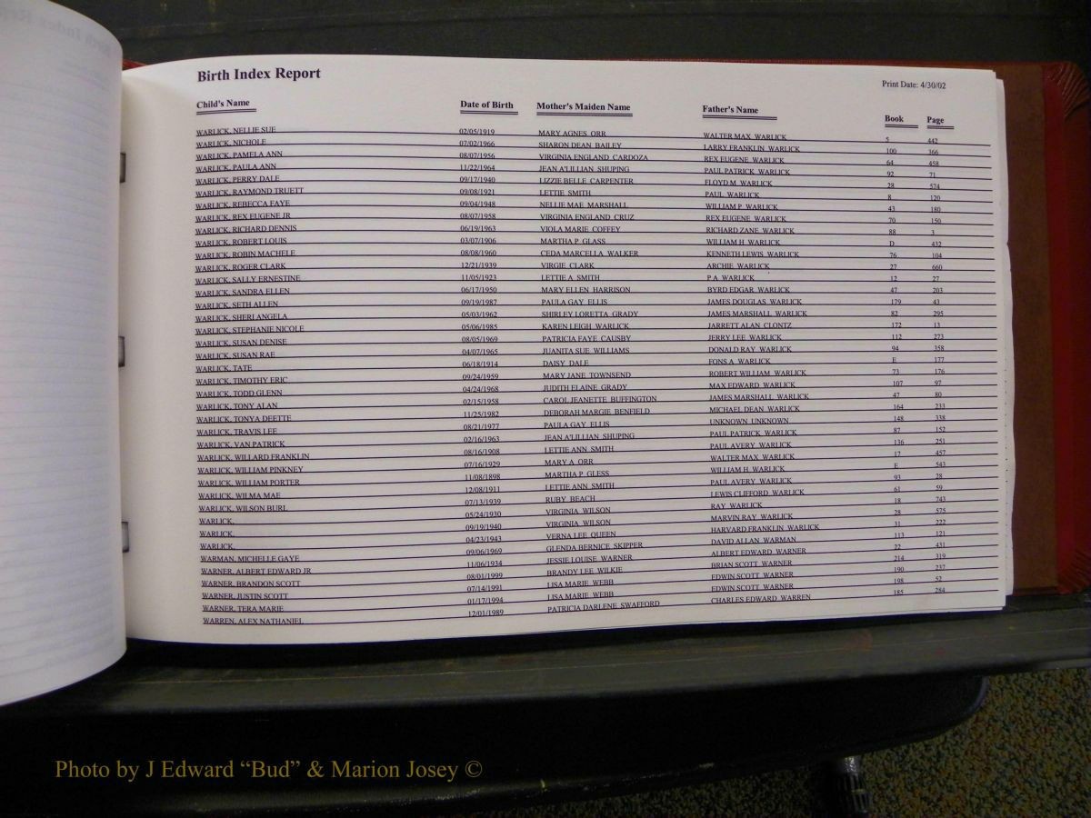 Burke Births, 1913-2001, M-Z 881.JPG