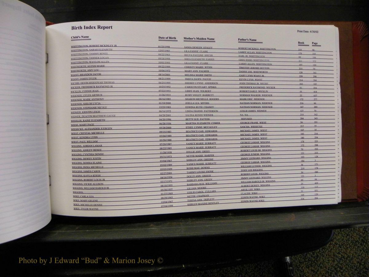 Burke Births, 1913-2001, M-Z 955.JPG