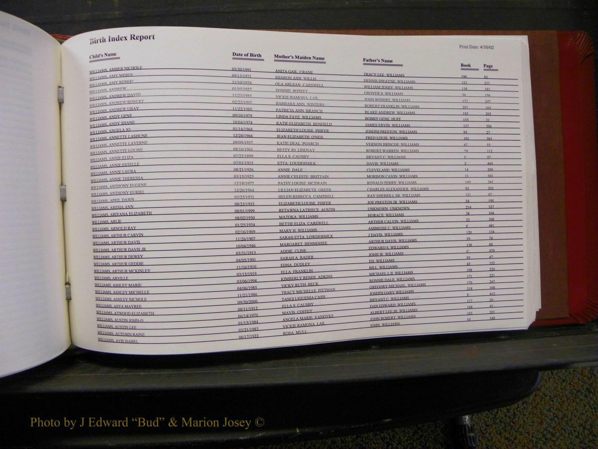 Burke Births, 1913-2001, M-Z 962.JPG