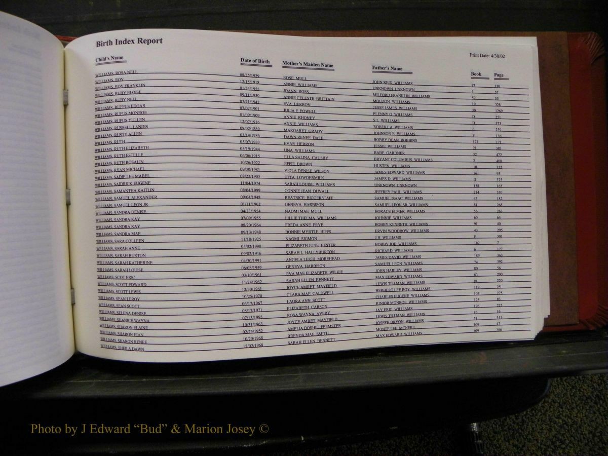 Burke Births, 1913-2001, M-Z 981.JPG