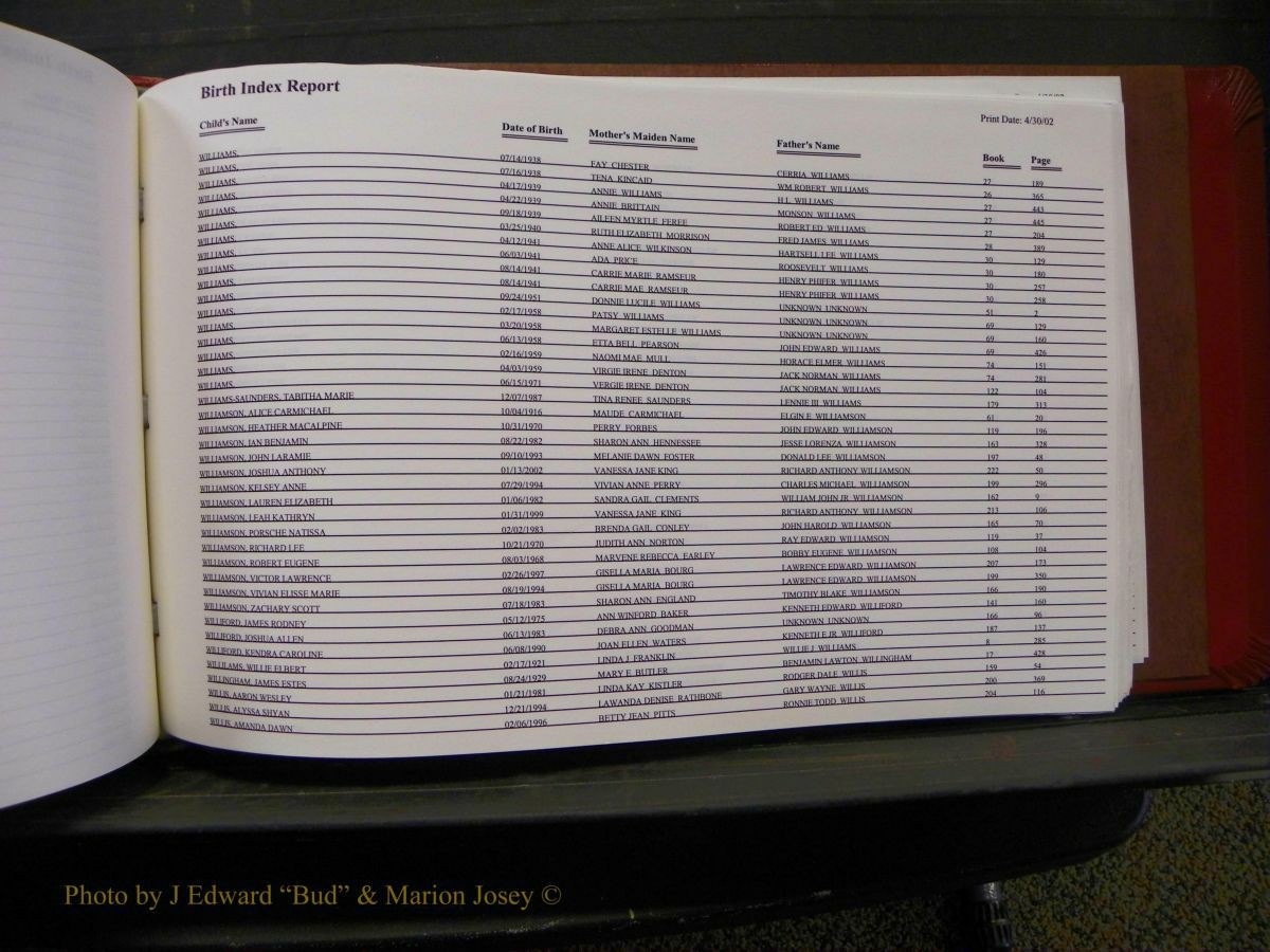 Burke Births, 1913-2001, M-Z 986.JPG