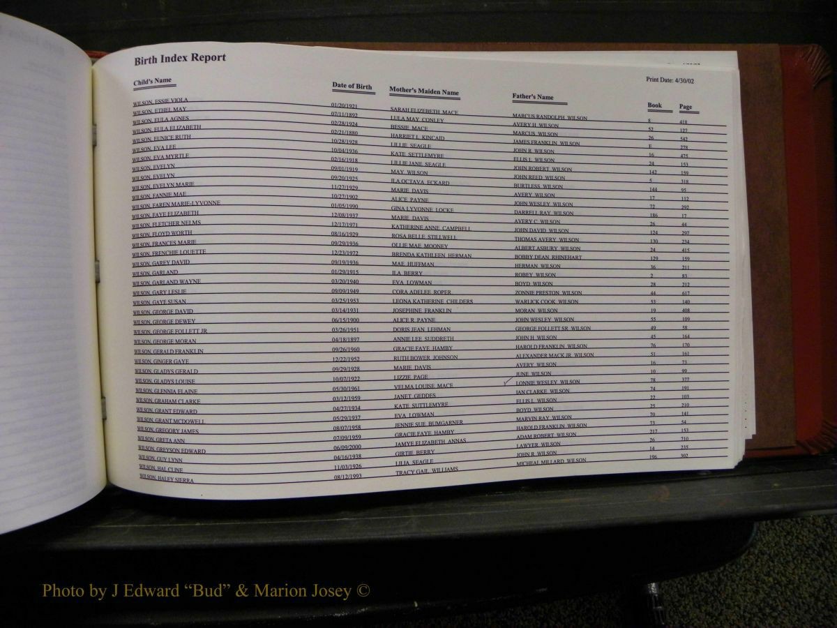 Burke Births, 1913-2001, M-Z 997.JPG