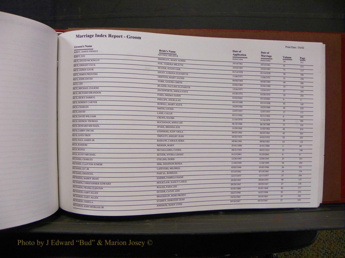 Burke Marriage Male Index, Book 2, Q-Z 105.JPG