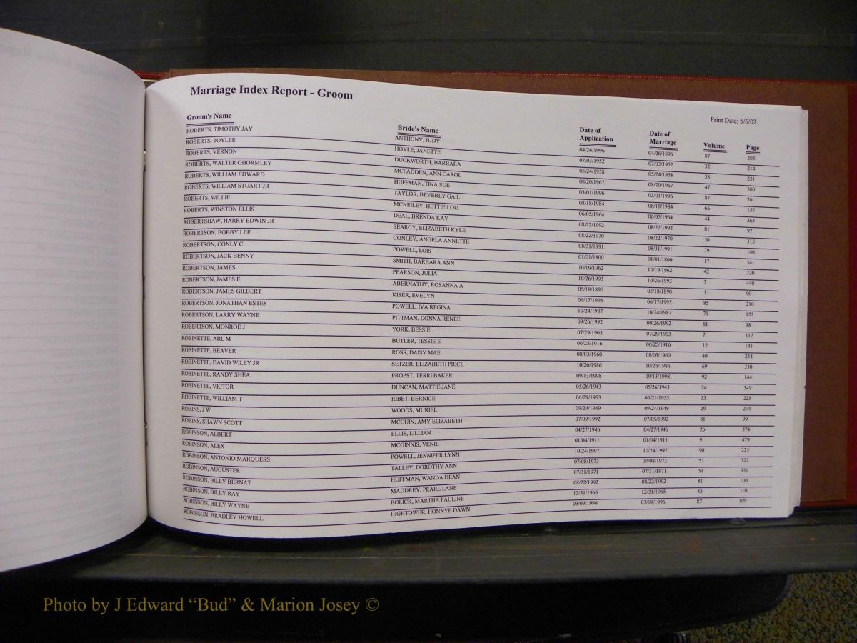 Burke Marriage Male Index, Book 2, Q-Z 111.JPG