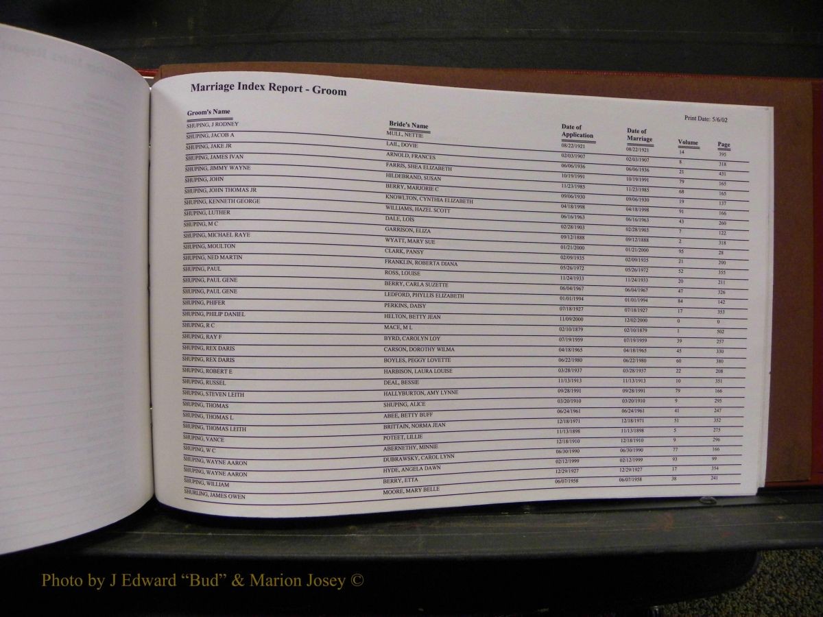 Burke Marriage Male Index, Book 2, Q-Z 163.JPG
