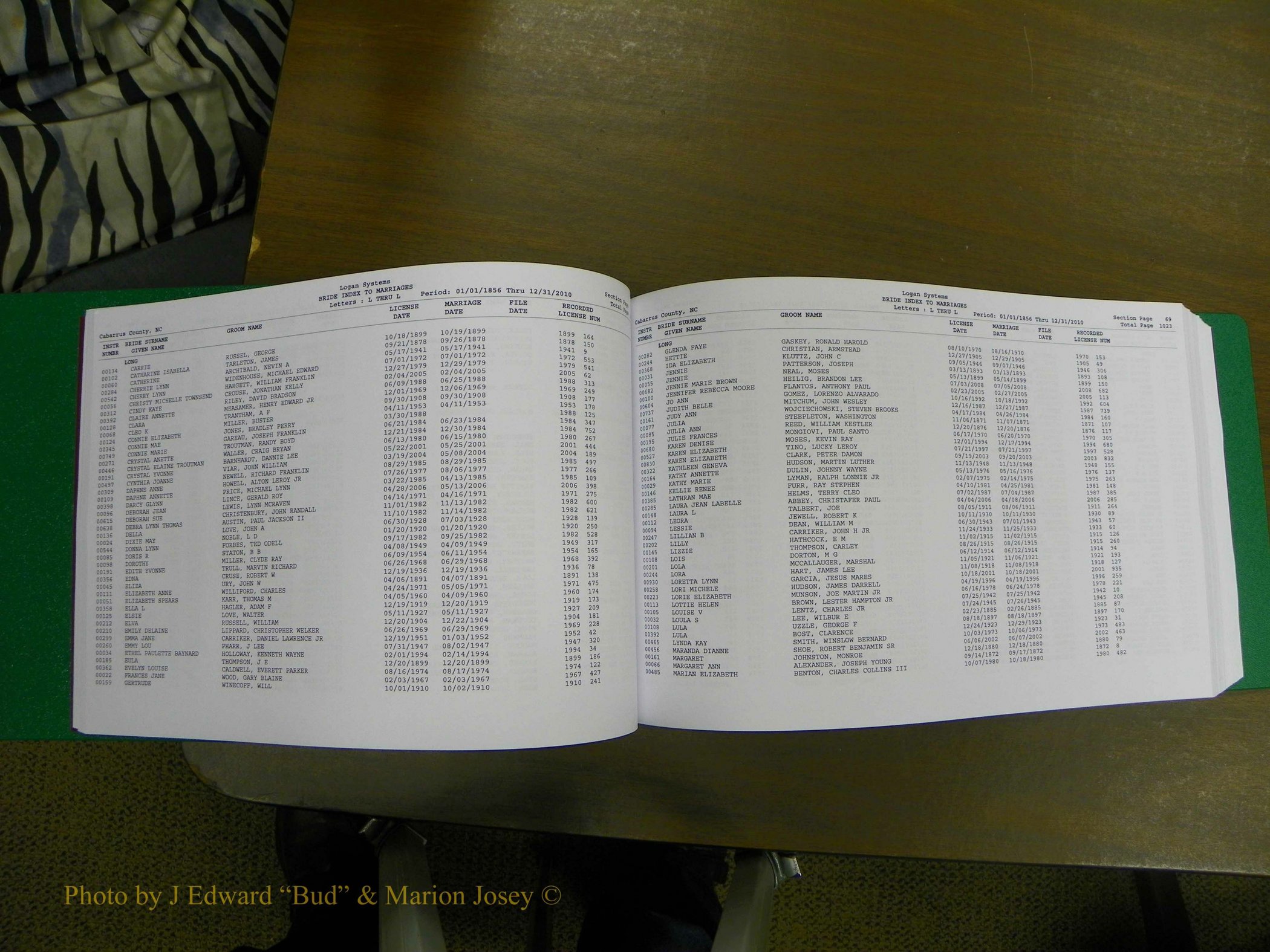 Cabarrus Marriages, Female Index, L-Z, 1856-2010 036.JPG