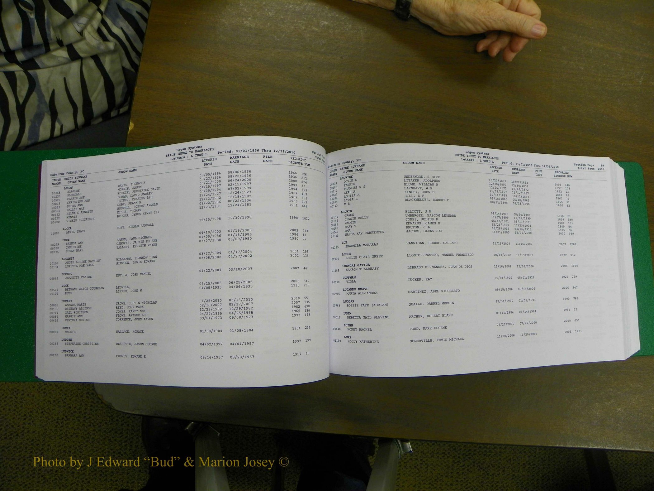 Cabarrus Marriages, Female Index, L-Z, 1856-2010 046.JPG