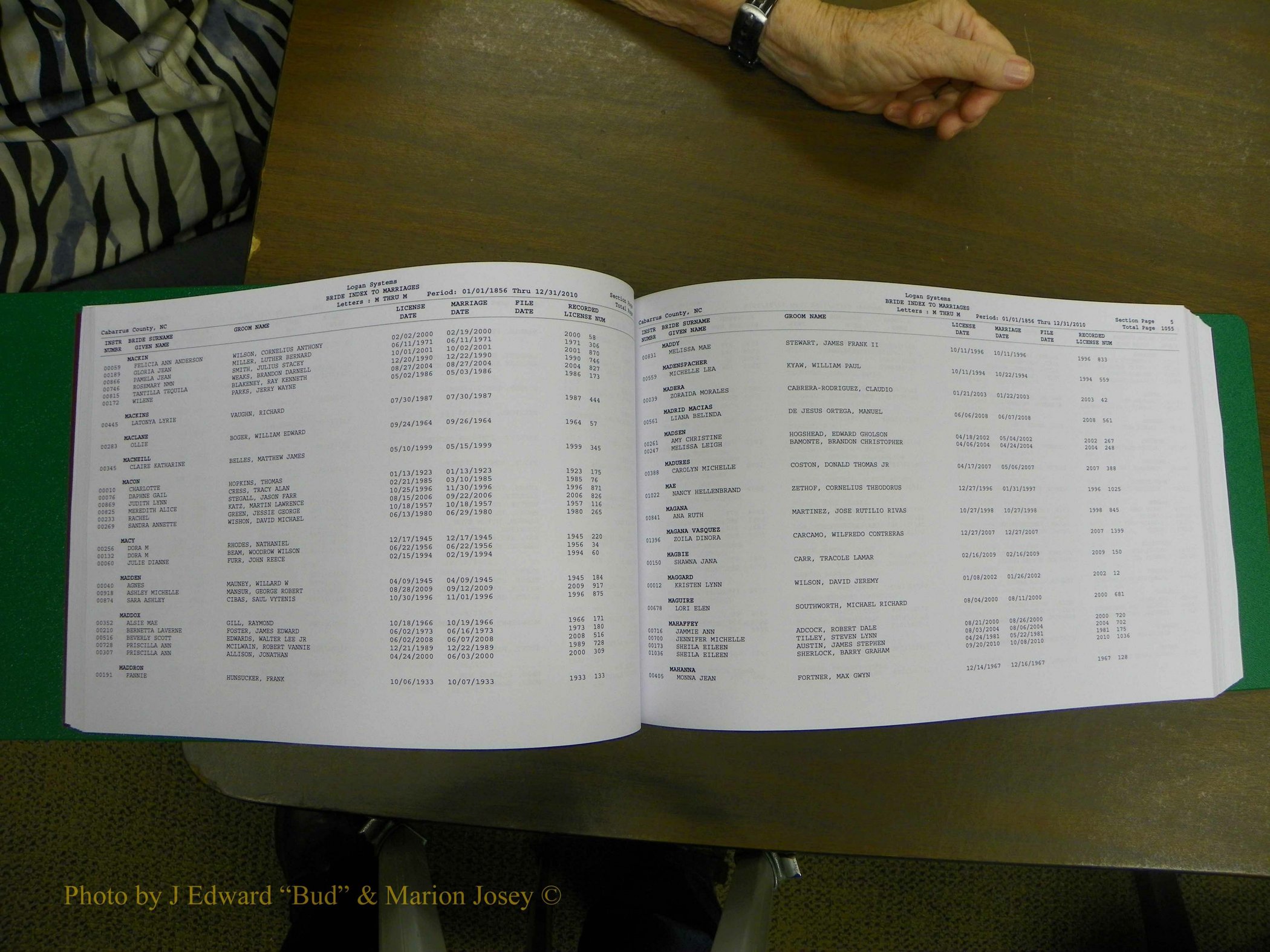 Cabarrus Marriages, Female Index, L-Z, 1856-2010 052.JPG