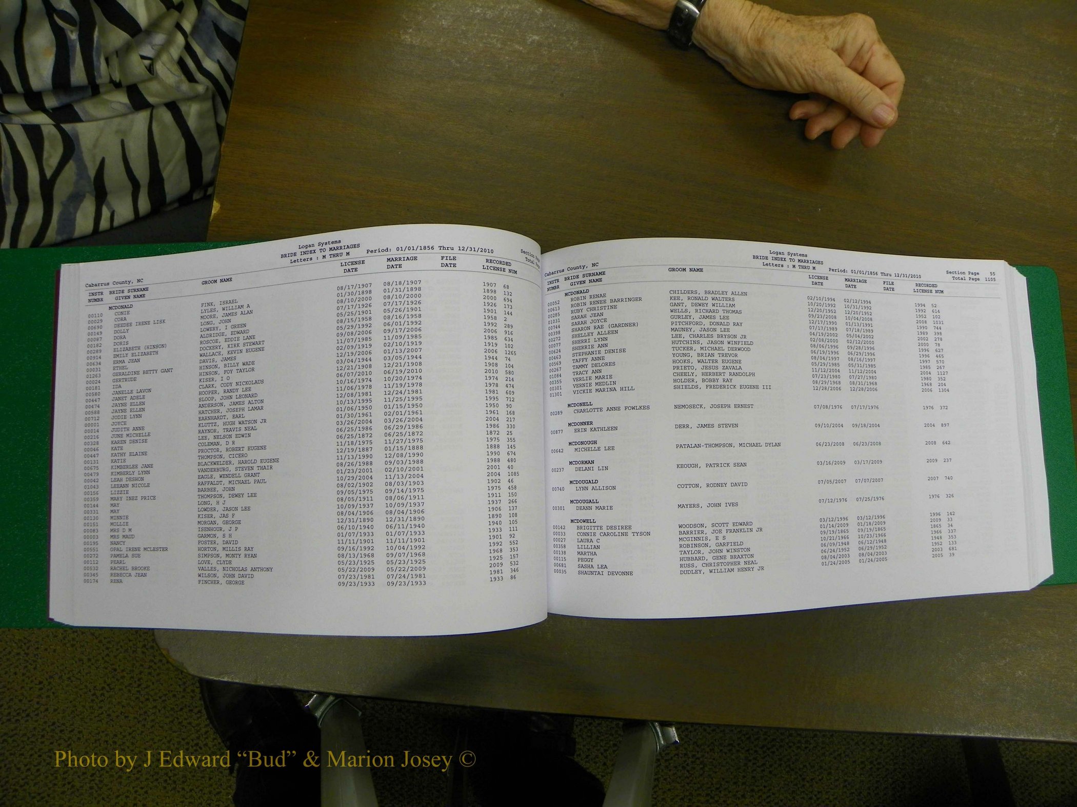Cabarrus Marriages, Female Index, L-Z, 1856-2010 078.JPG