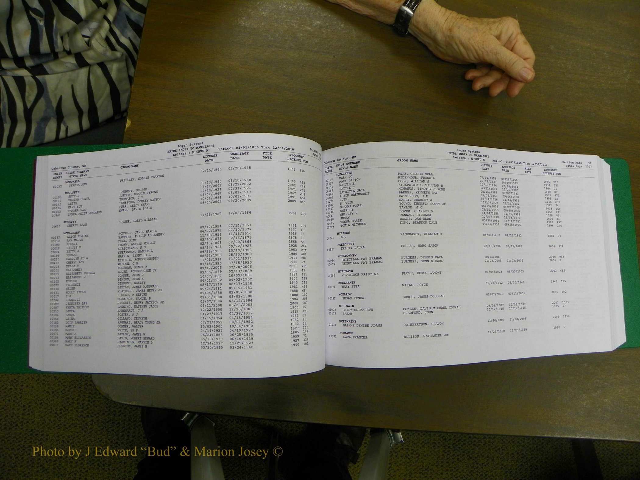 Cabarrus Marriages, Female Index, L-Z, 1856-2010 079.JPG